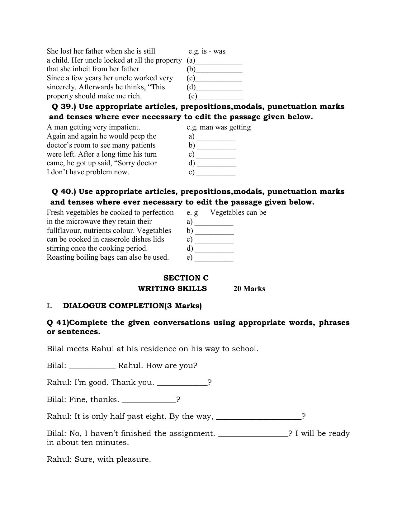 JKBOSE Class 10 English Question Bank - Page 16