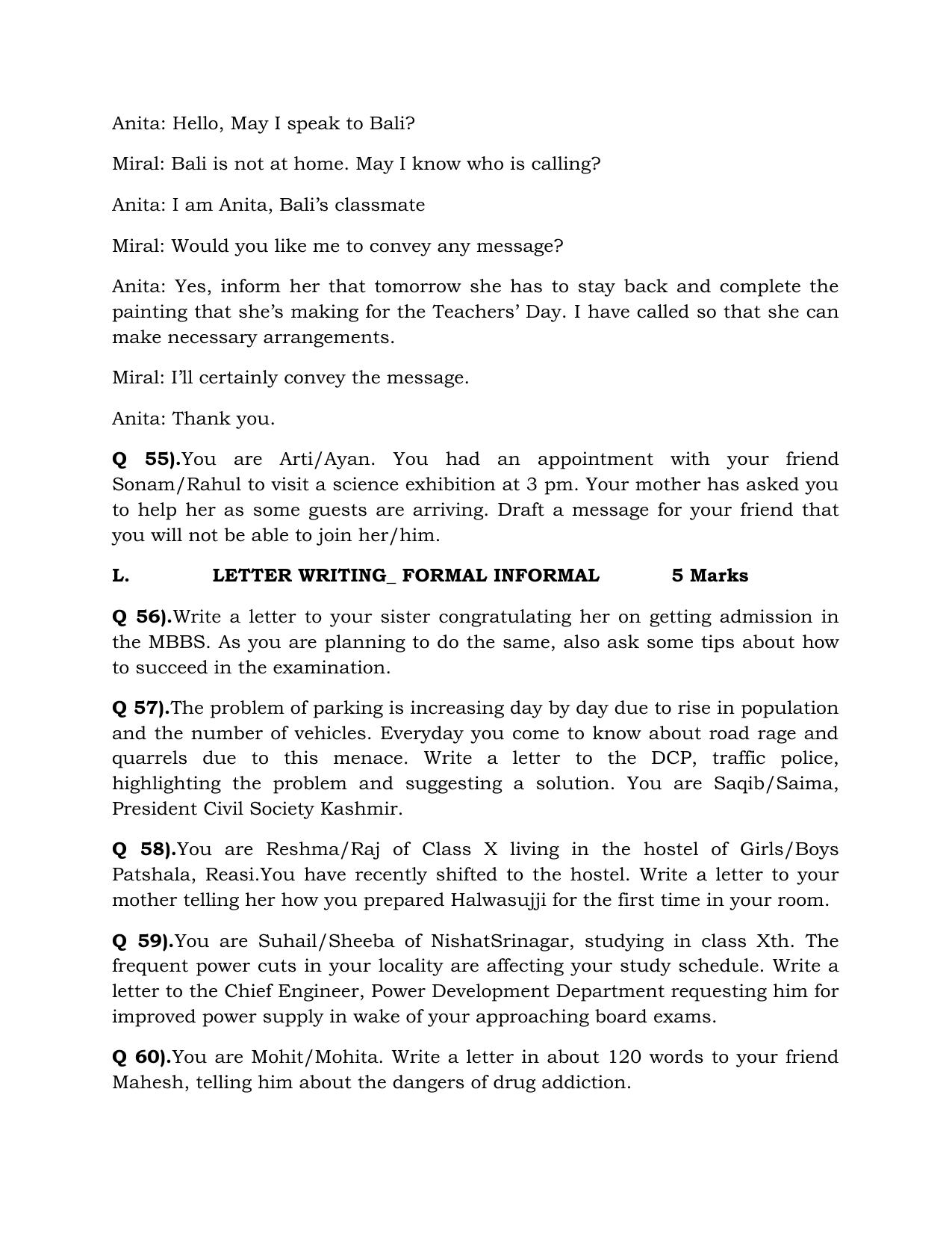 JKBOSE Class 10 English Question Bank - Page 22