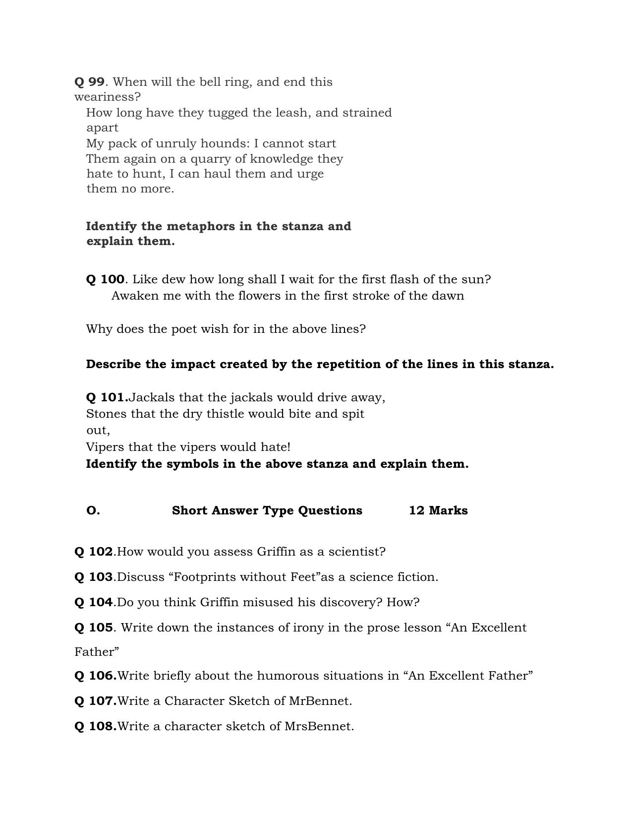 JKBOSE Class 10 English Question Bank - Page 31