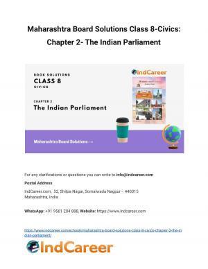 Maharashtra Board Solutions Class 8-Civics: Chapter 2- The Indian Parliament