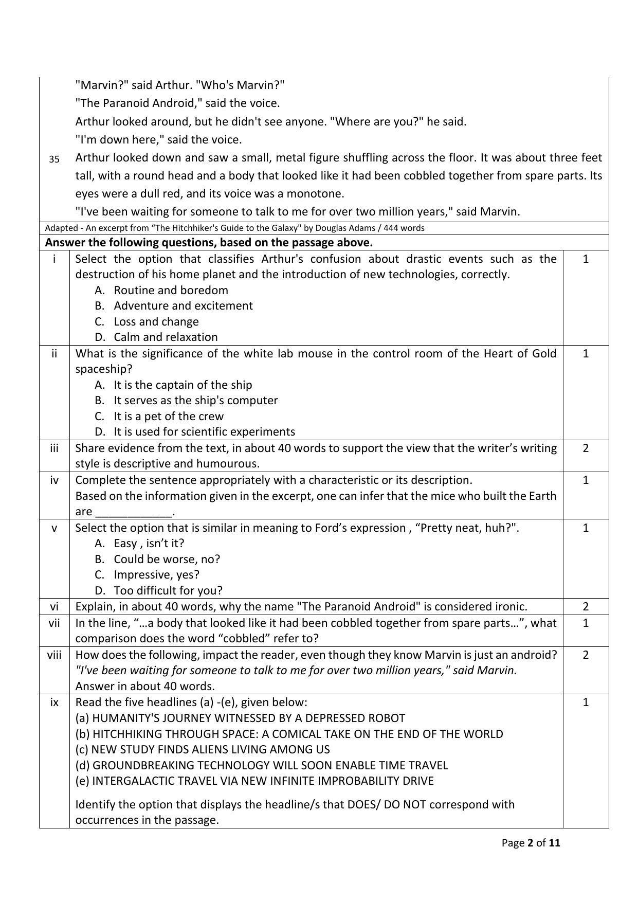 CBSE Class 12 English Core Sample Paper 2024 - Page 2