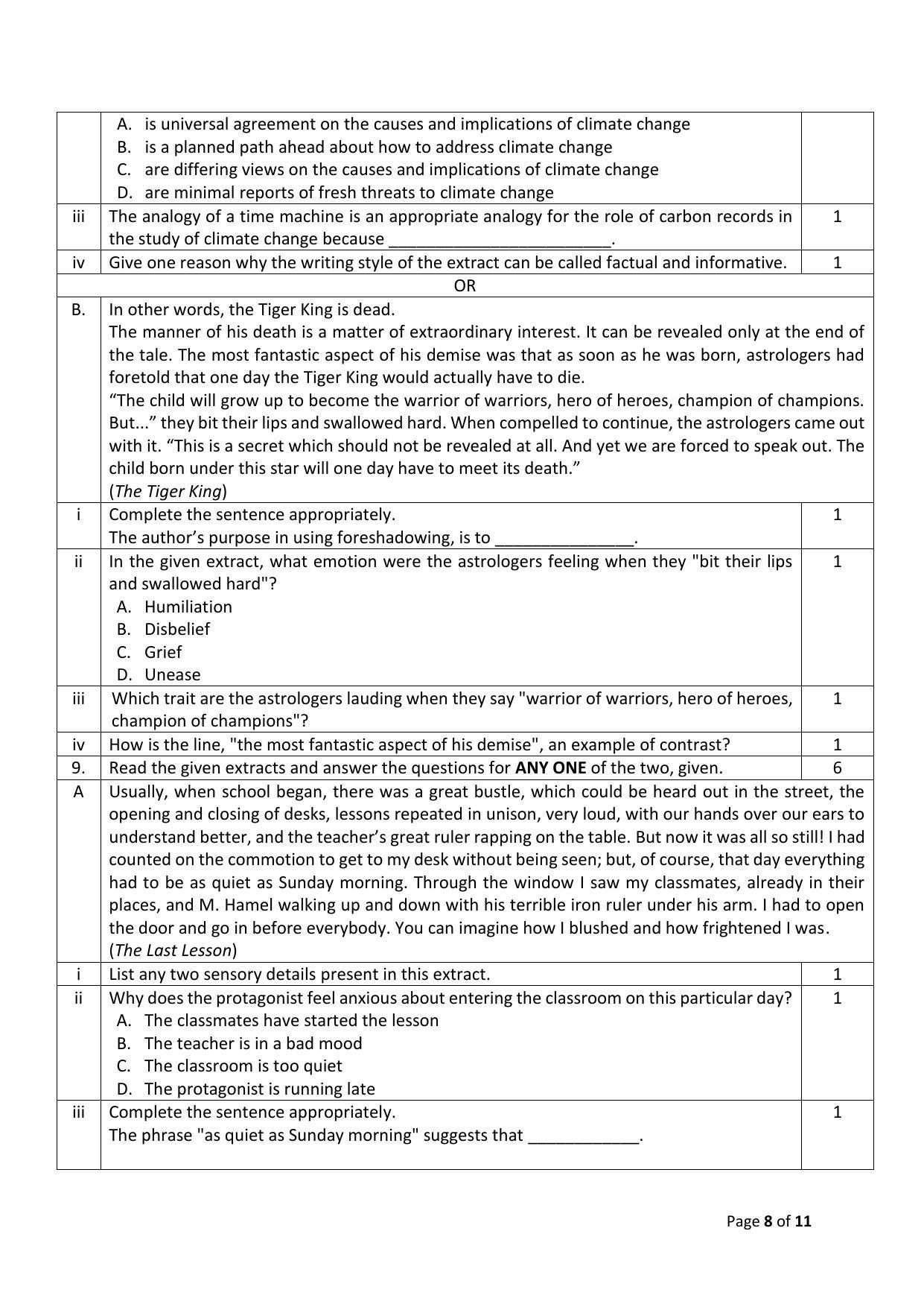 CBSE Class 12 English Core Sample Paper 2024 - Page 8