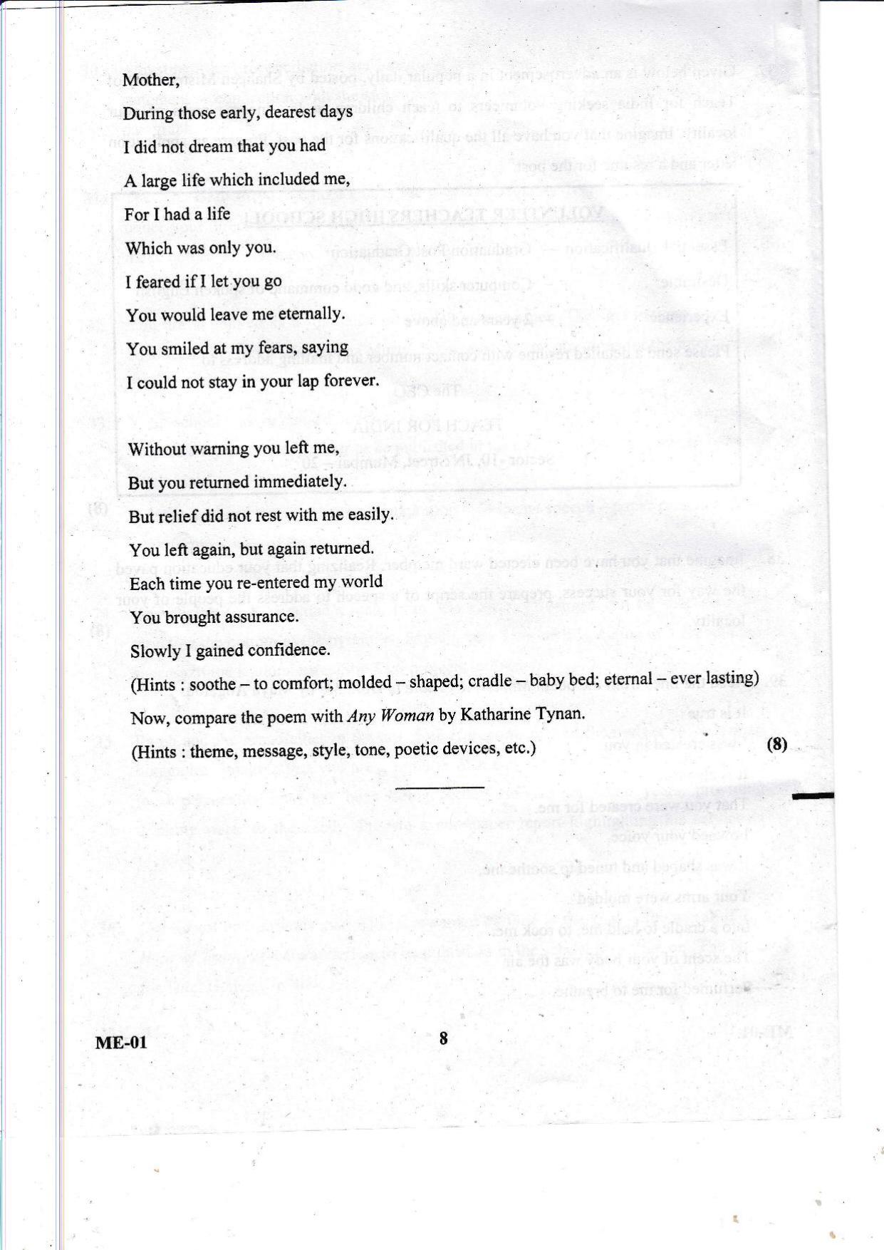 Kerala Plus Two 2021 English Model Question Paper - Page 8