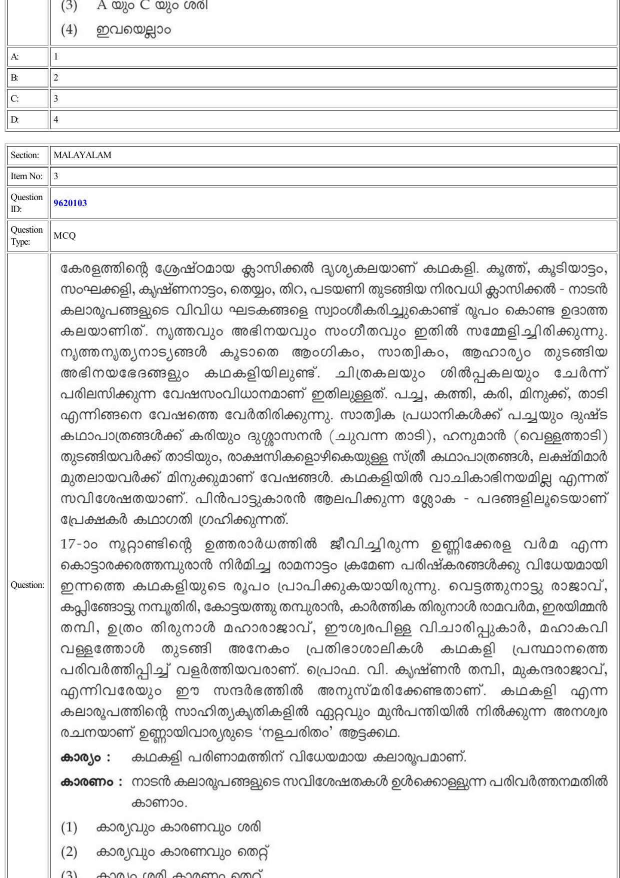 CUET 2022 Question Paper of Malayalam - Page 3