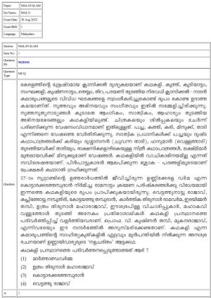CUET 2022 Question Paper of Malayalam