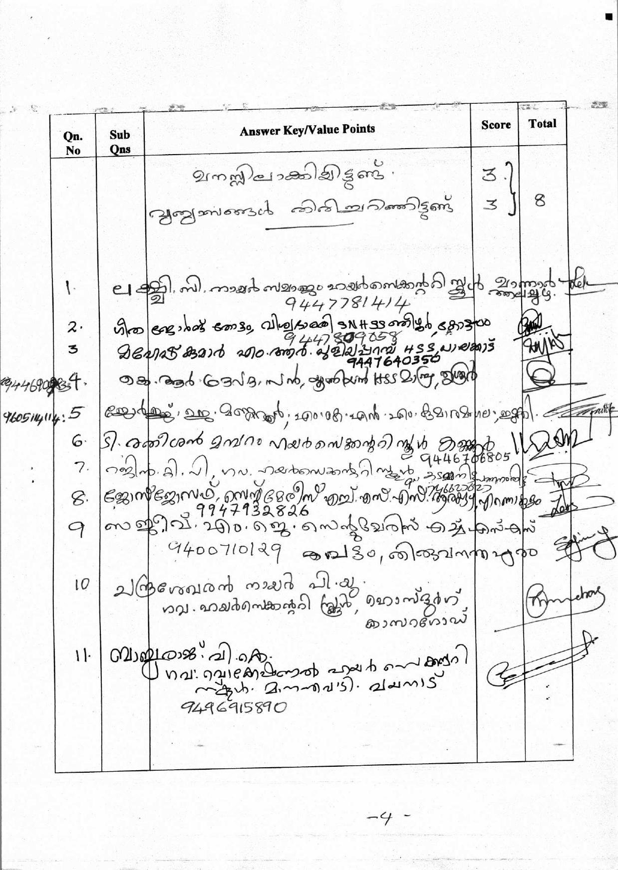 Kerala Plus One 2018 Malayalam Answer Key - Page 4
