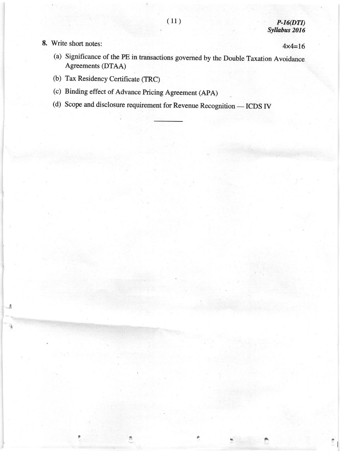 ICMAI June 2018 Tax Laws and International Taxation Question Paper (Final) - Page 11