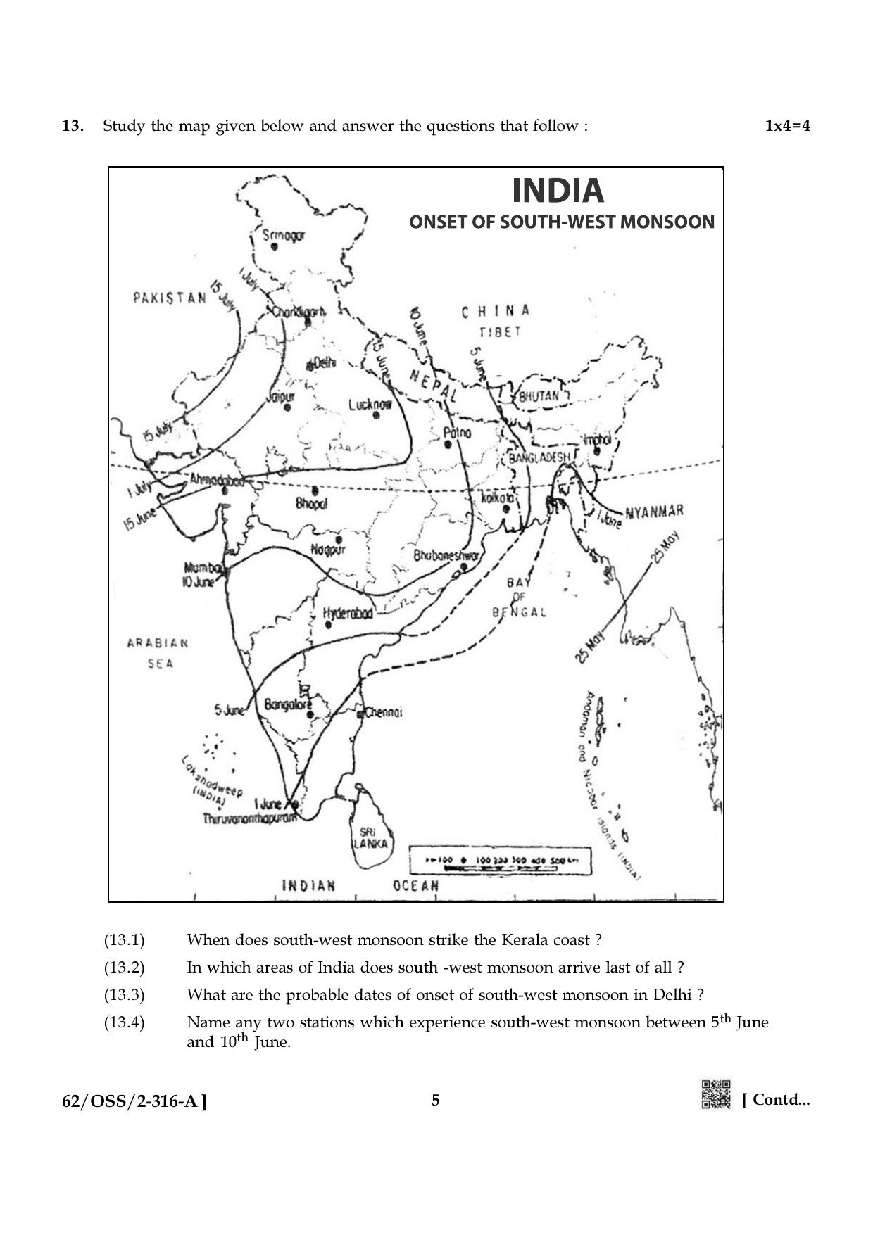 NIOS October 2021 Class 12 Geography Question Paper - Page 5