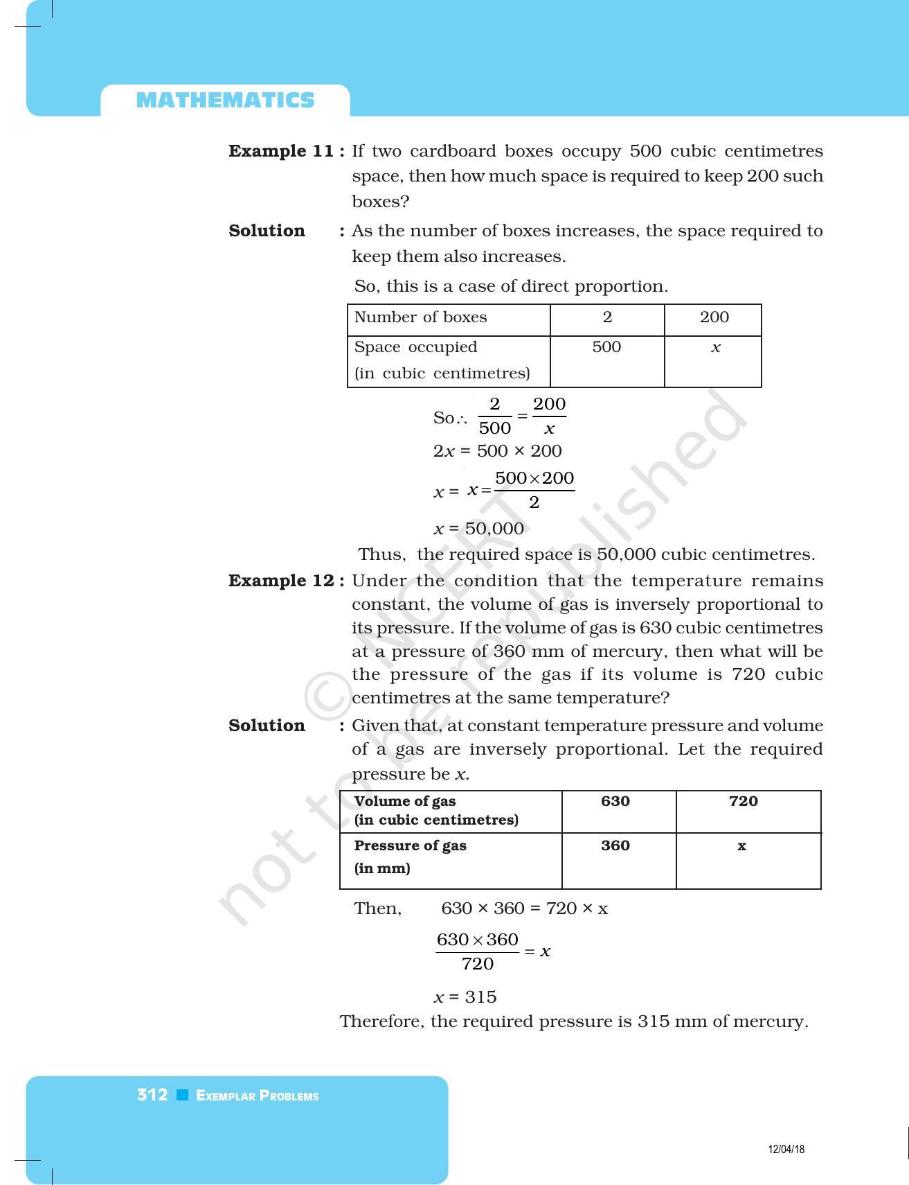NCERT Exemplar Book for Class 8 Maths: Chapter 10- Direct and Inverse Proportions - Page 4