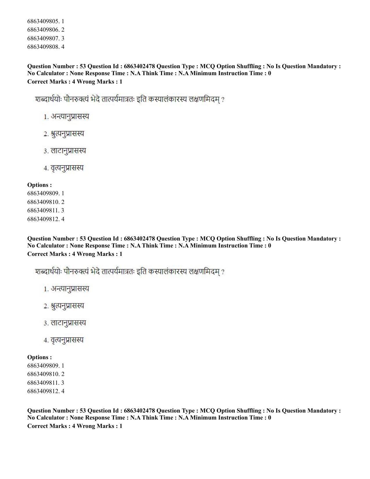 CUET PG 2023: ACQP19 – Sahitya (Alankara and Kavya varga) (Eng.) - Shift 2 (5-06-2023) Question Paper - Page 77