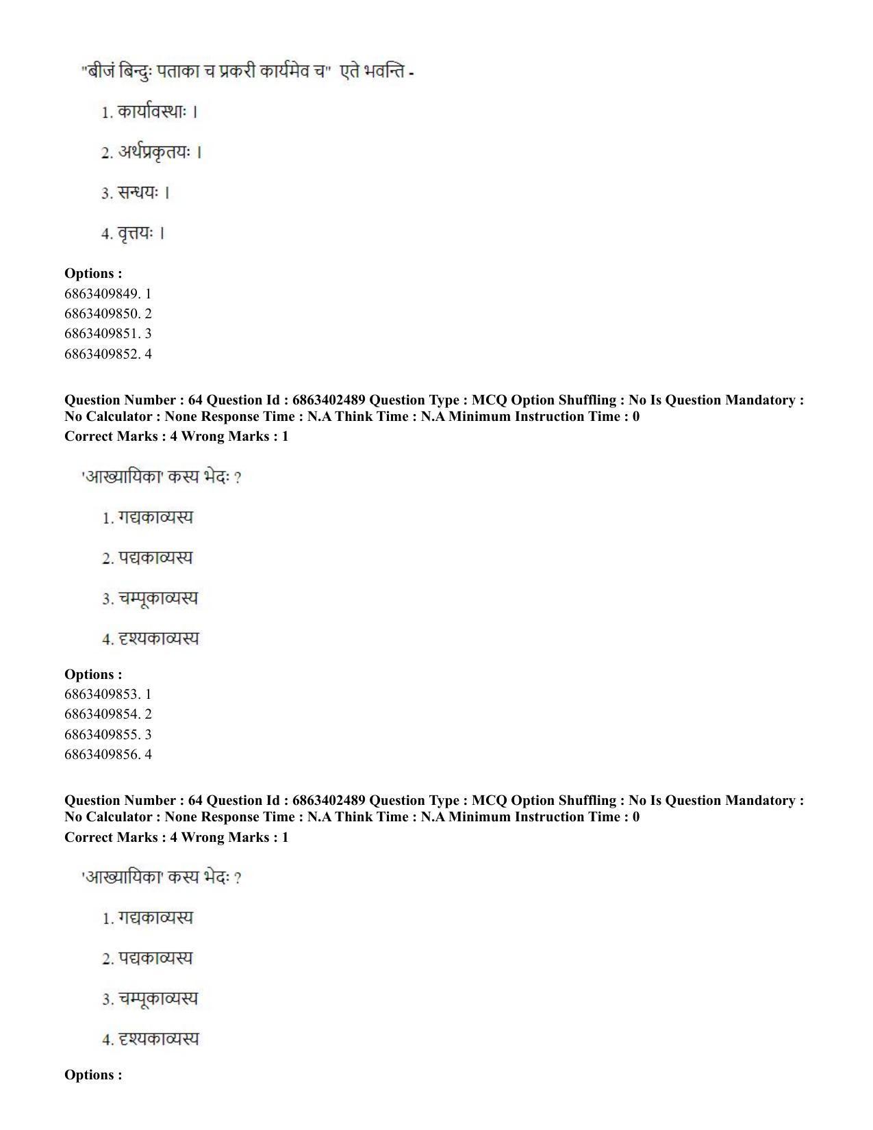 CUET PG 2023: ACQP19 – Sahitya (Alankara and Kavya varga) (Eng.) - Shift 2 (5-06-2023) Question Paper - Page 90