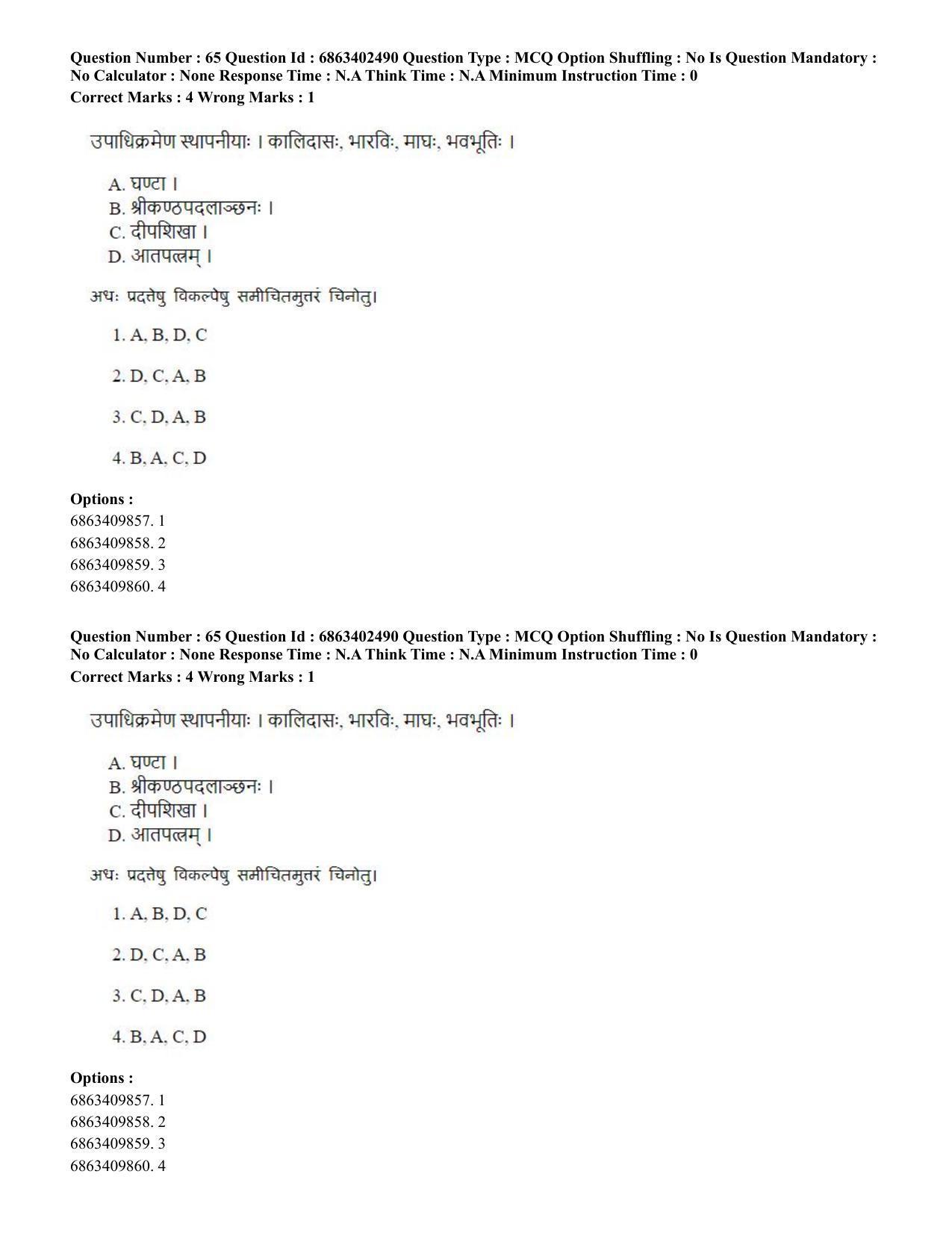 CUET PG 2023: ACQP19 – Sahitya (Alankara and Kavya varga) (Eng.) - Shift 2 (5-06-2023) Question Paper - Page 92