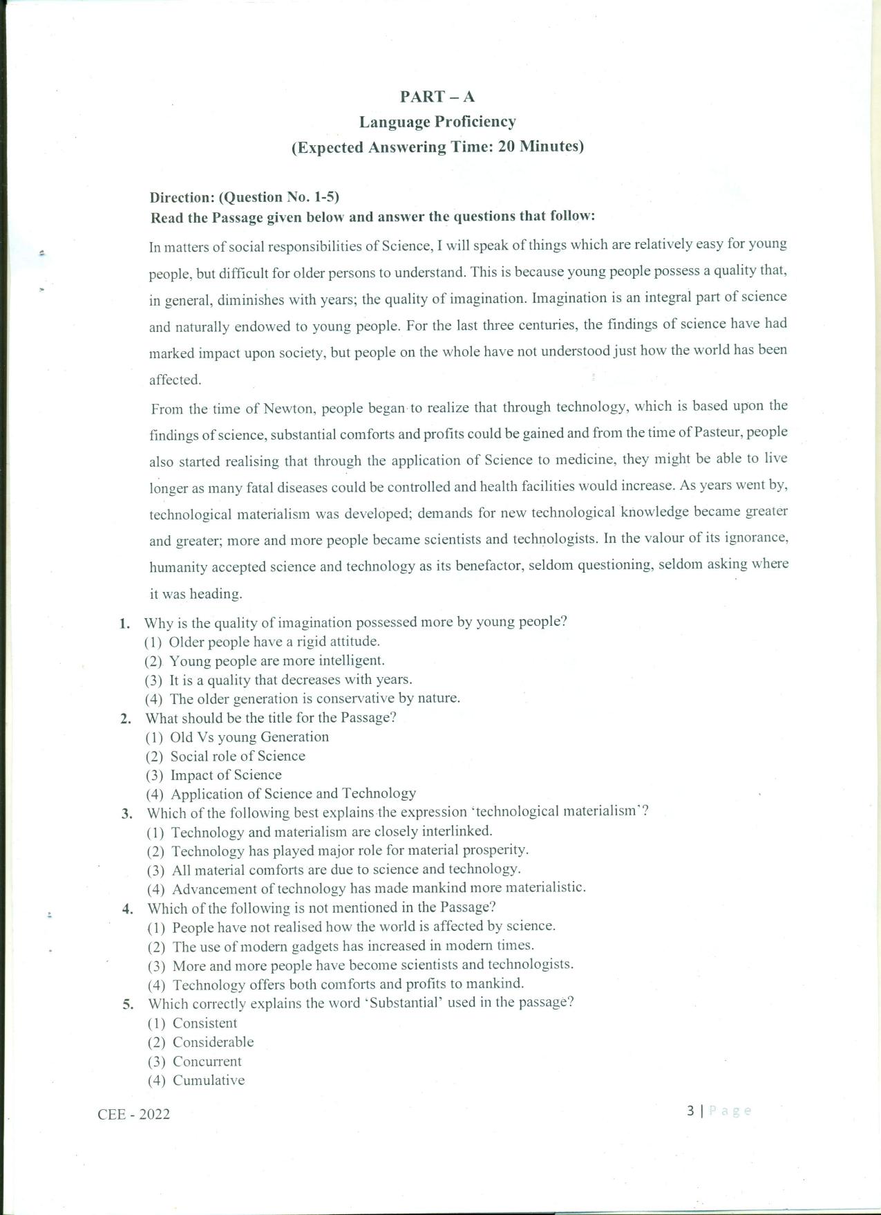 RIE CEE (L2) Question Paper 2022 - Page 3