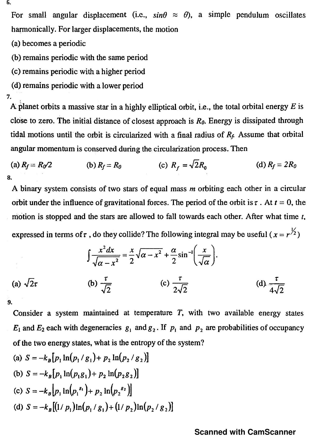 JEST 2012 Physics Question Paper with Answer key - Page 2
