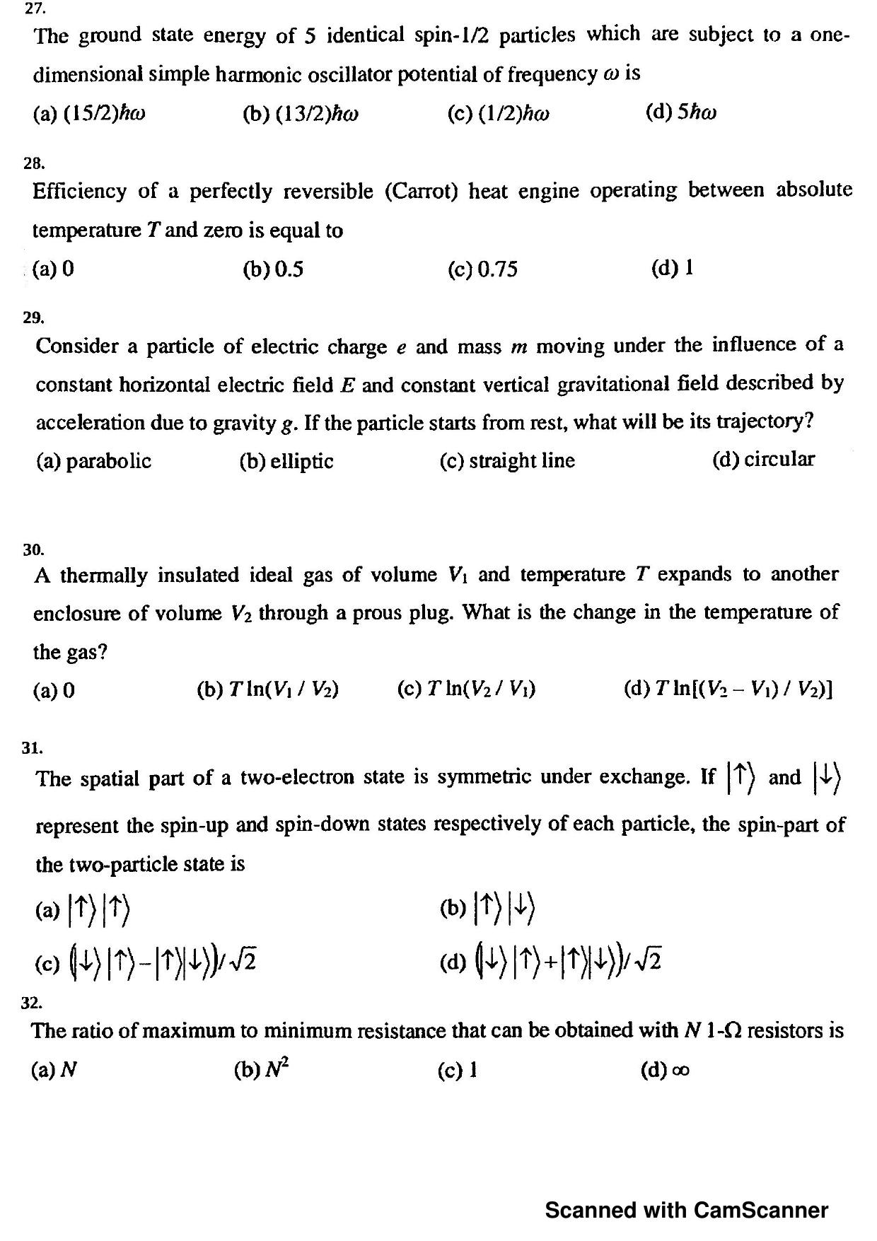 JEST 2012 Physics Question Paper with Answer key - Page 7