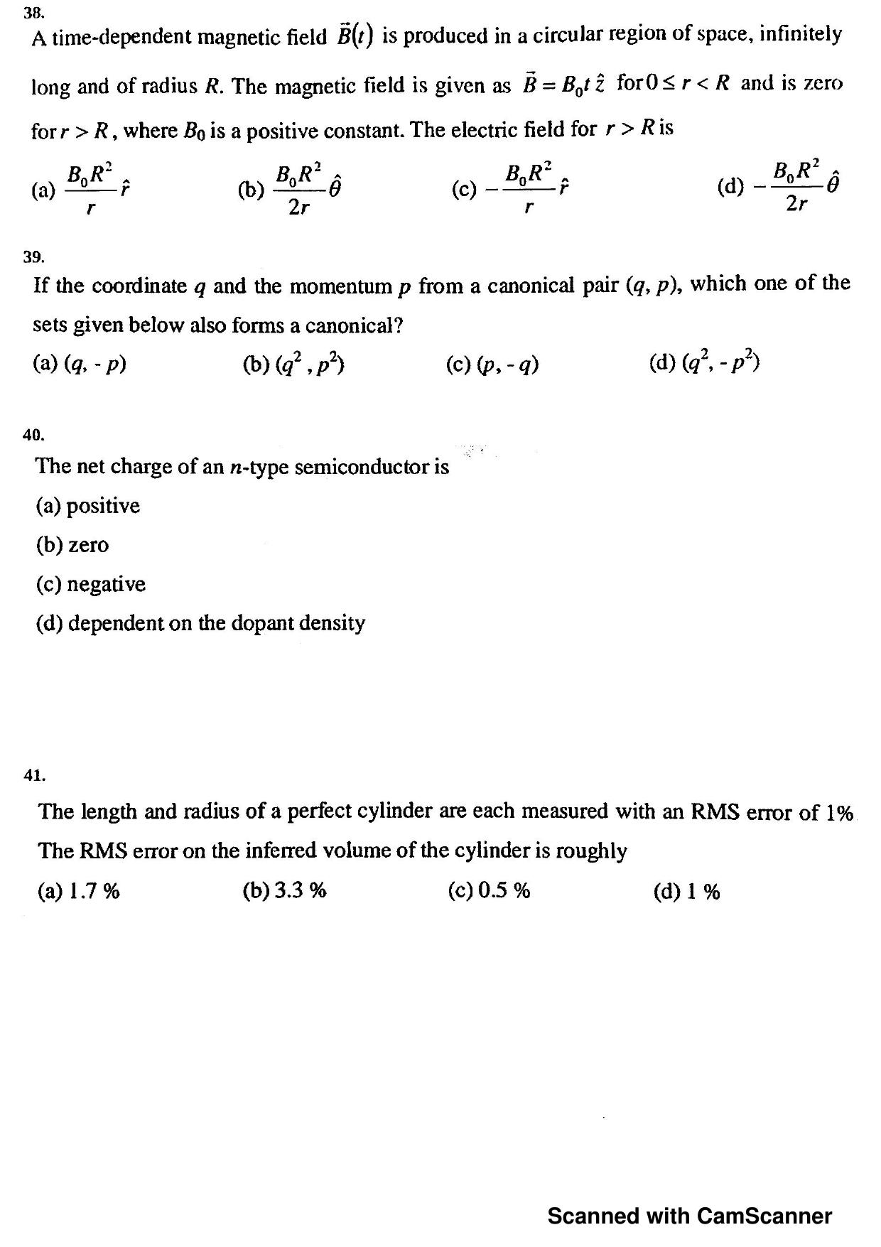 JEST 2012 Physics Question Paper with Answer key - Page 9