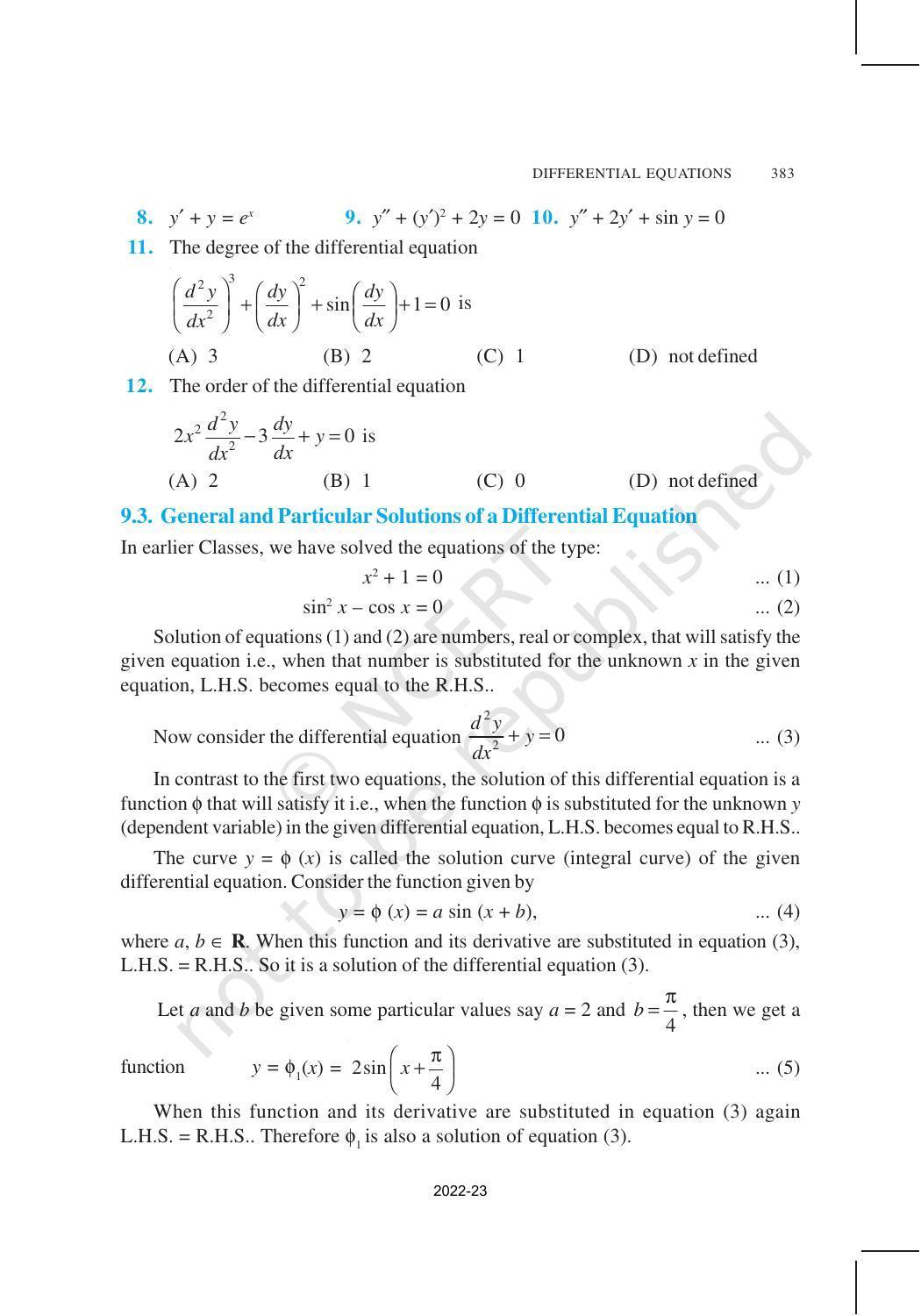 NCERT Book for Class 12 Maths Chapter 9 Differential Equations - Page 5