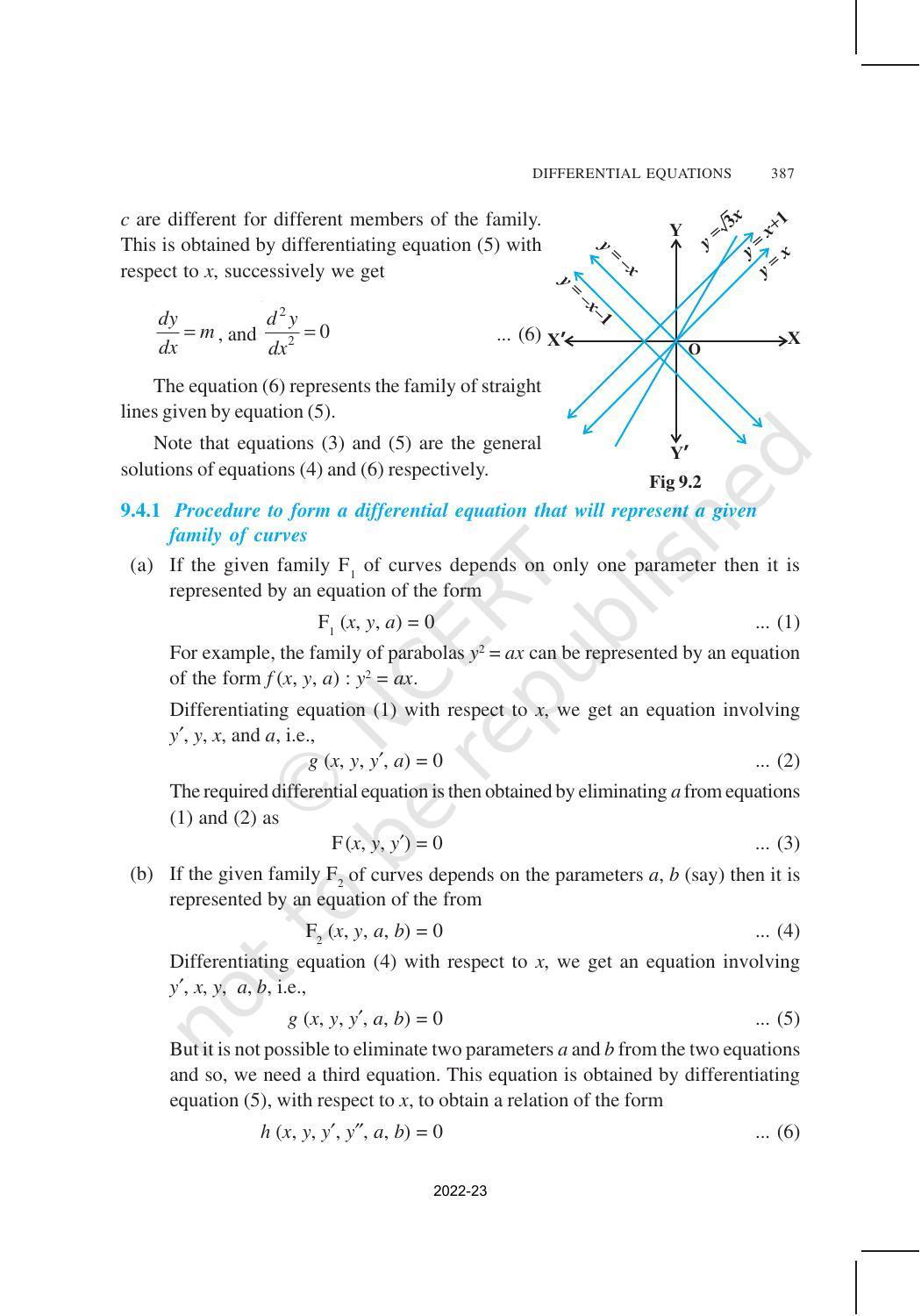 NCERT Book for Class 12 Maths Chapter 9 Differential Equations - Page 9