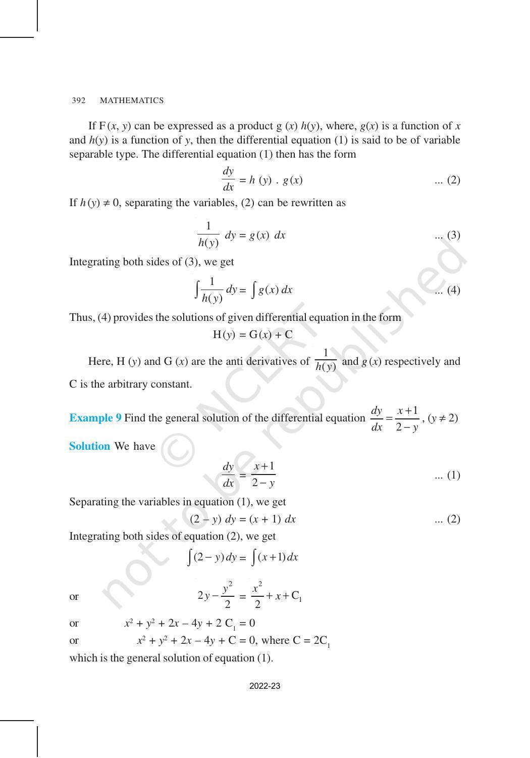 NCERT Book for Class 12 Maths Chapter 9 Differential Equations - Page 14