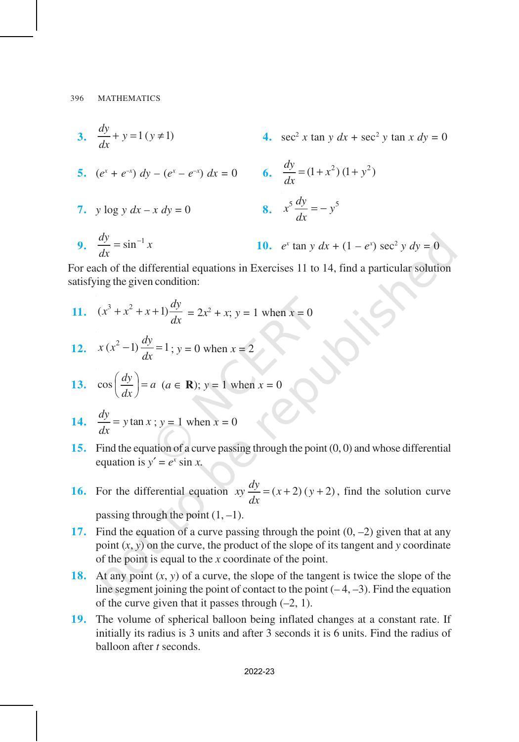 NCERT Book for Class 12 Maths Chapter 9 Differential Equations - Page 18