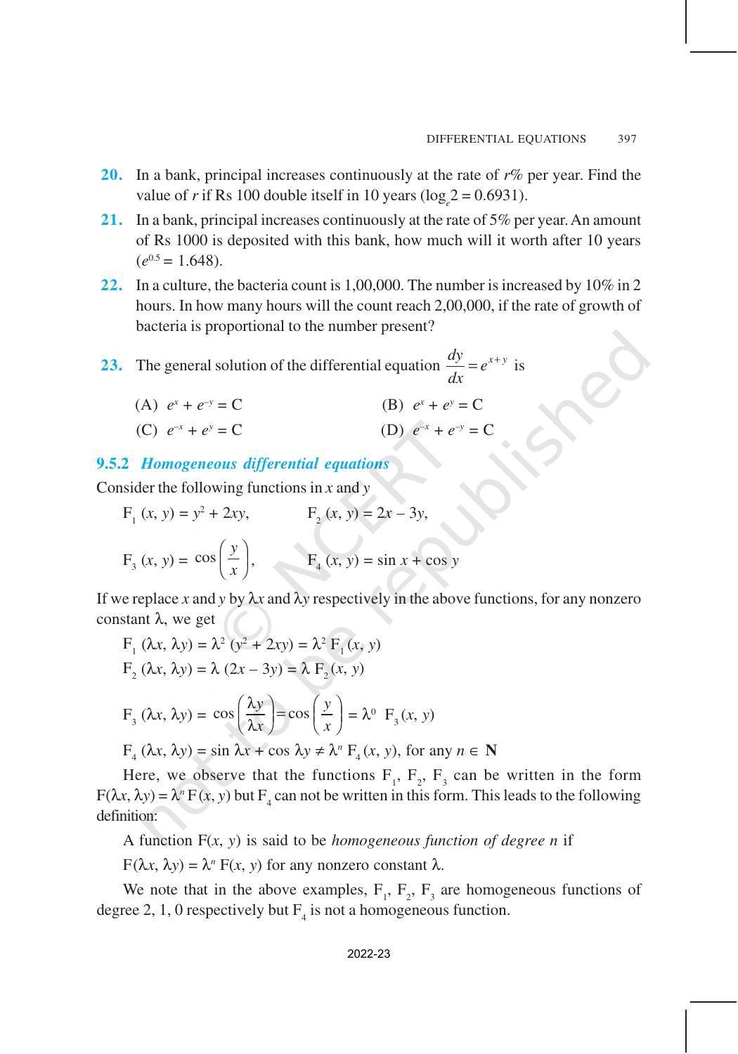 NCERT Book for Class 12 Maths Chapter 9 Differential Equations - Page 19