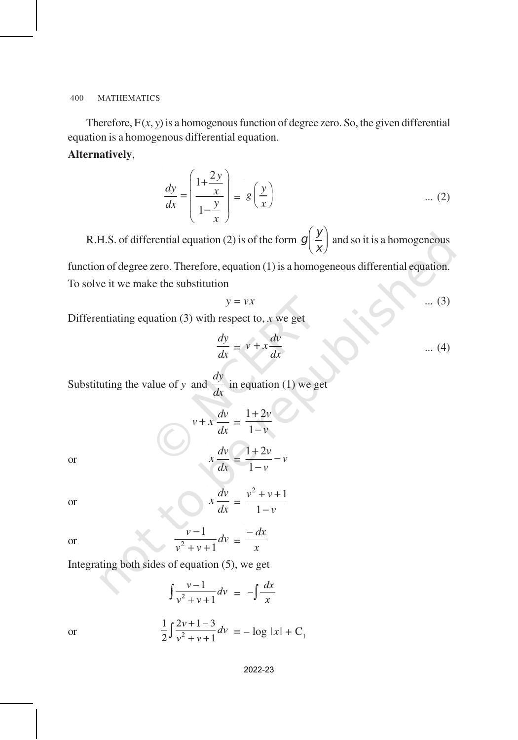 NCERT Book for Class 12 Maths Chapter 9 Differential Equations - Page 22