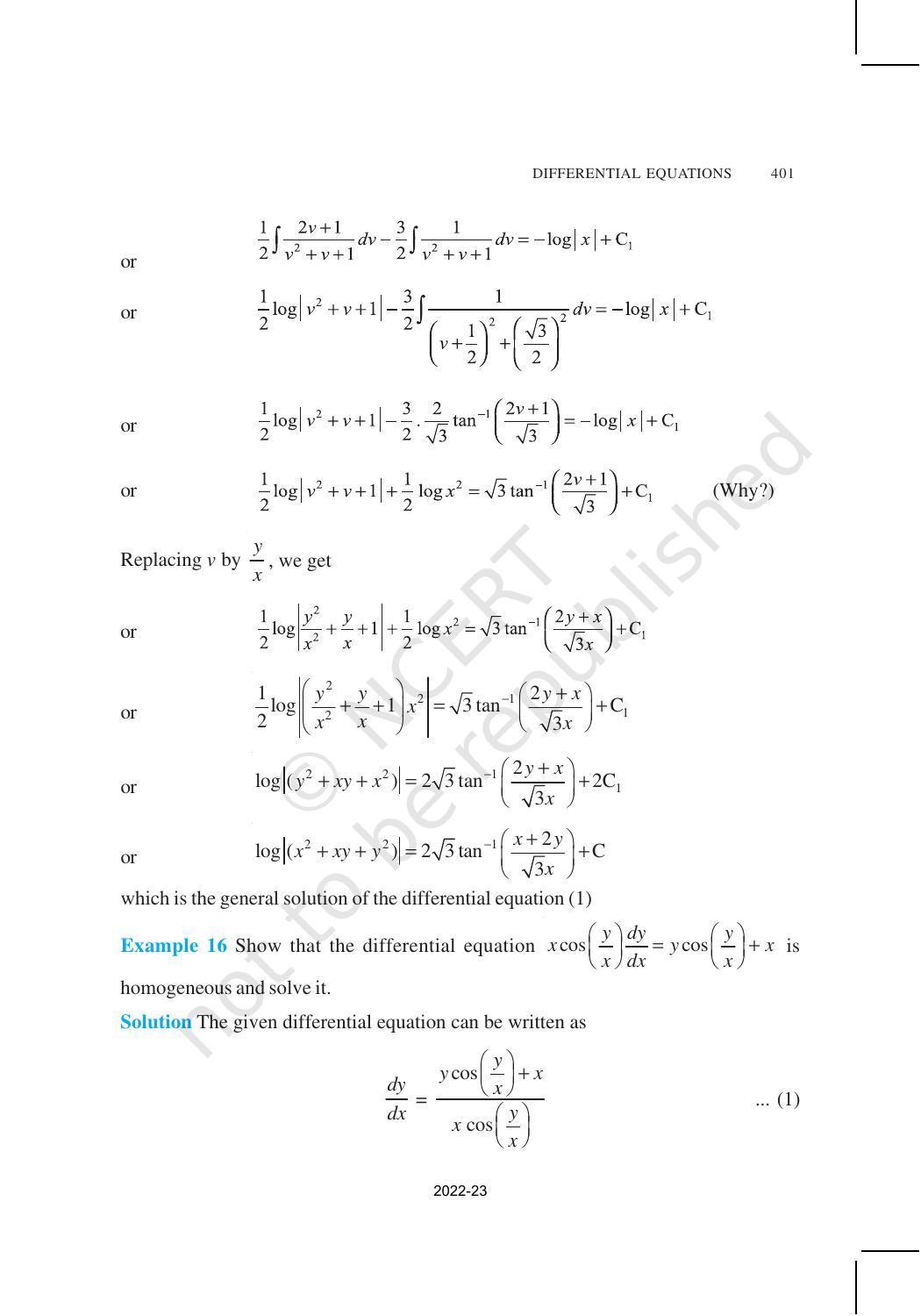 NCERT Book for Class 12 Maths Chapter 9 Differential Equations - Page 23