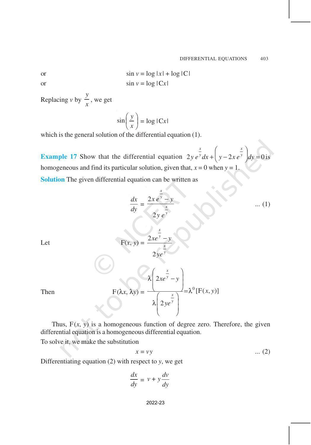 NCERT Book for Class 12 Maths Chapter 9 Differential Equations - Page 25
