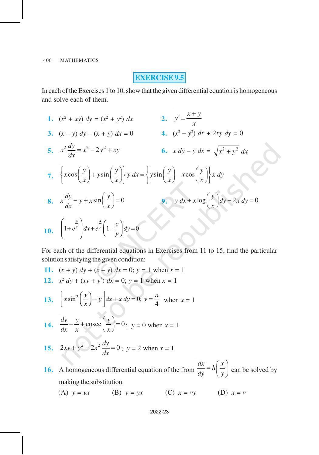 NCERT Book for Class 12 Maths Chapter 9 Differential Equations - Page 28