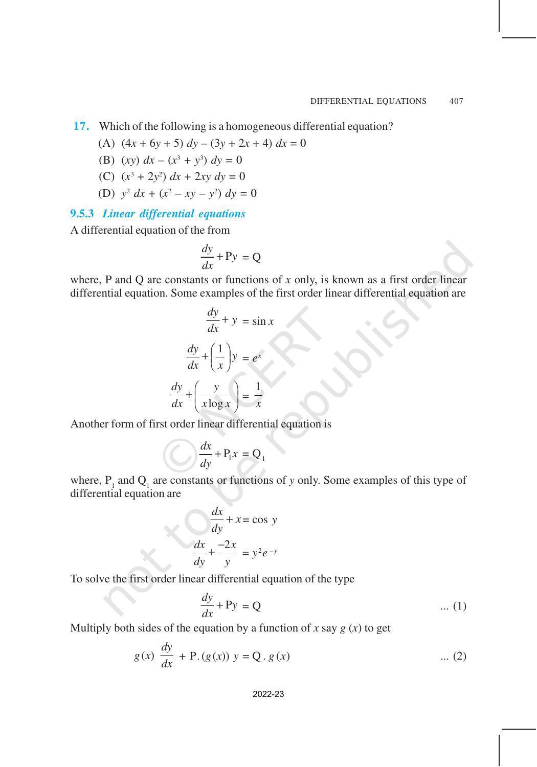 NCERT Book for Class 12 Maths Chapter 9 Differential Equations - Page 29