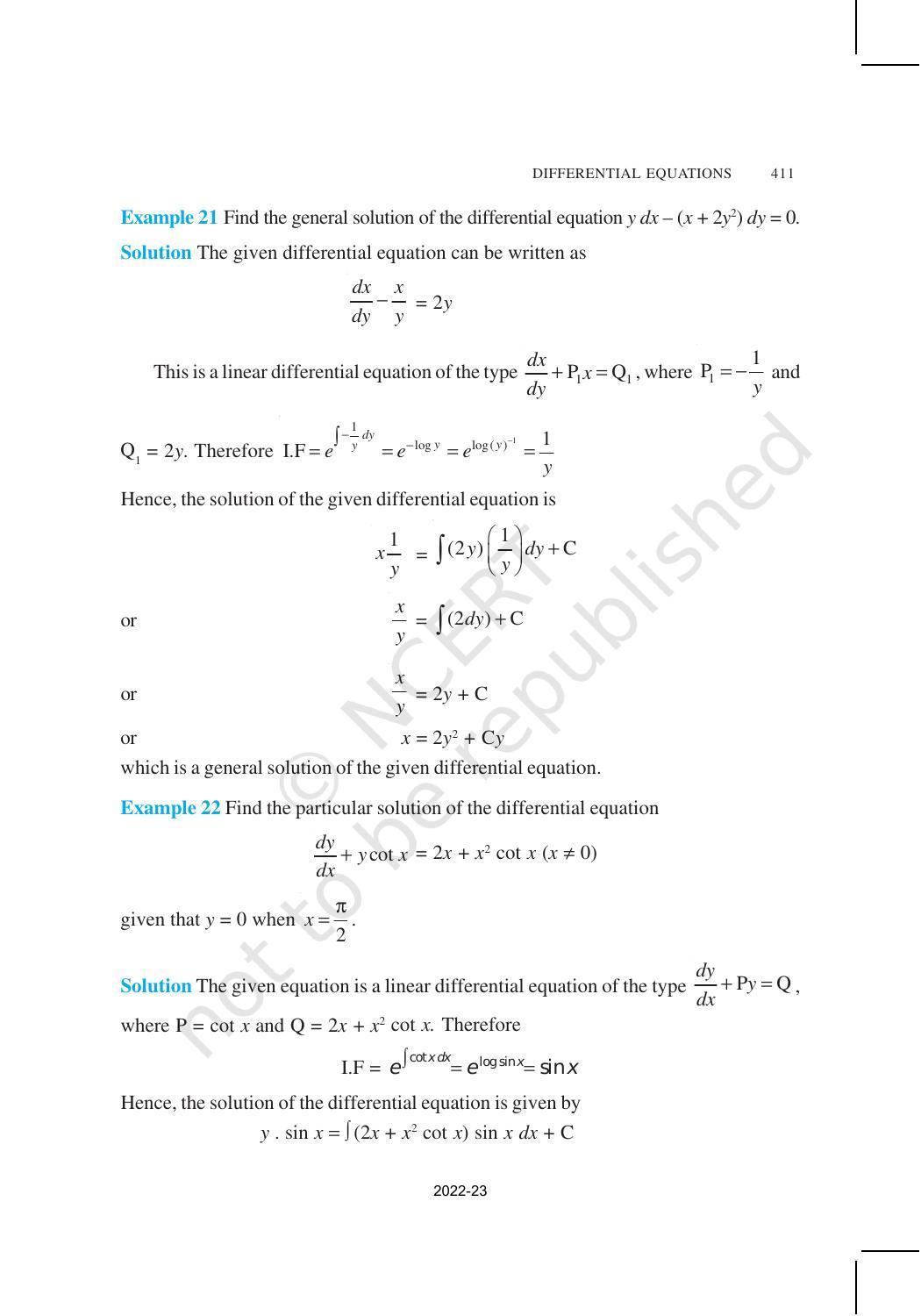 NCERT Book for Class 12 Maths Chapter 9 Differential Equations - Page 33