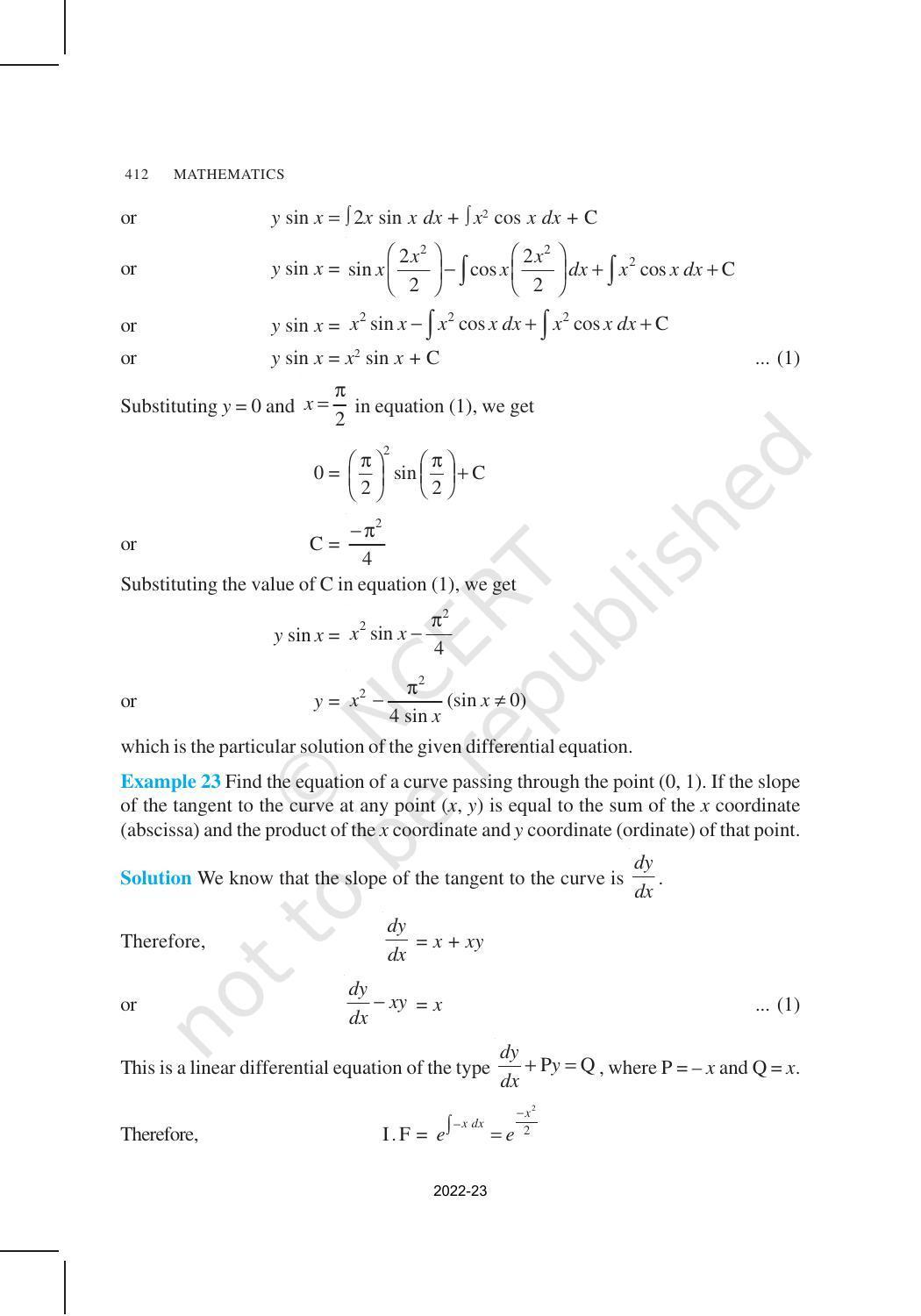 NCERT Book for Class 12 Maths Chapter 9 Differential Equations - Page 34