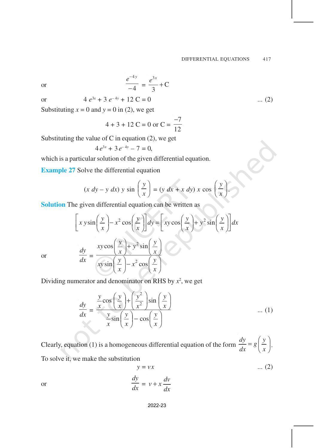 NCERT Book for Class 12 Maths Chapter 9 Differential Equations - Page 39
