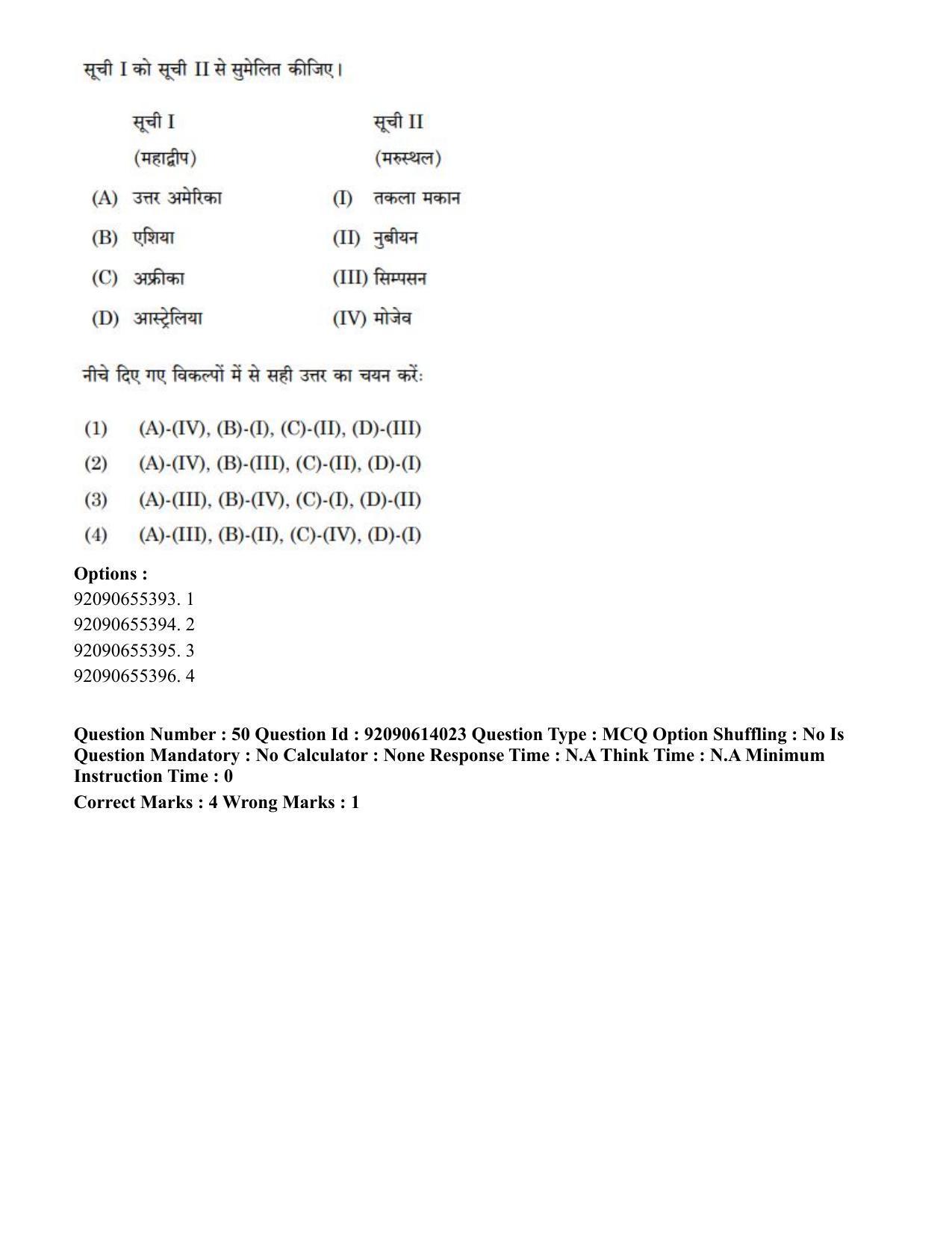 CUET PG 2023: HUQP08 – Geography(Hin)-Shift 2 (12-06-2023) Question Paper - Page 51