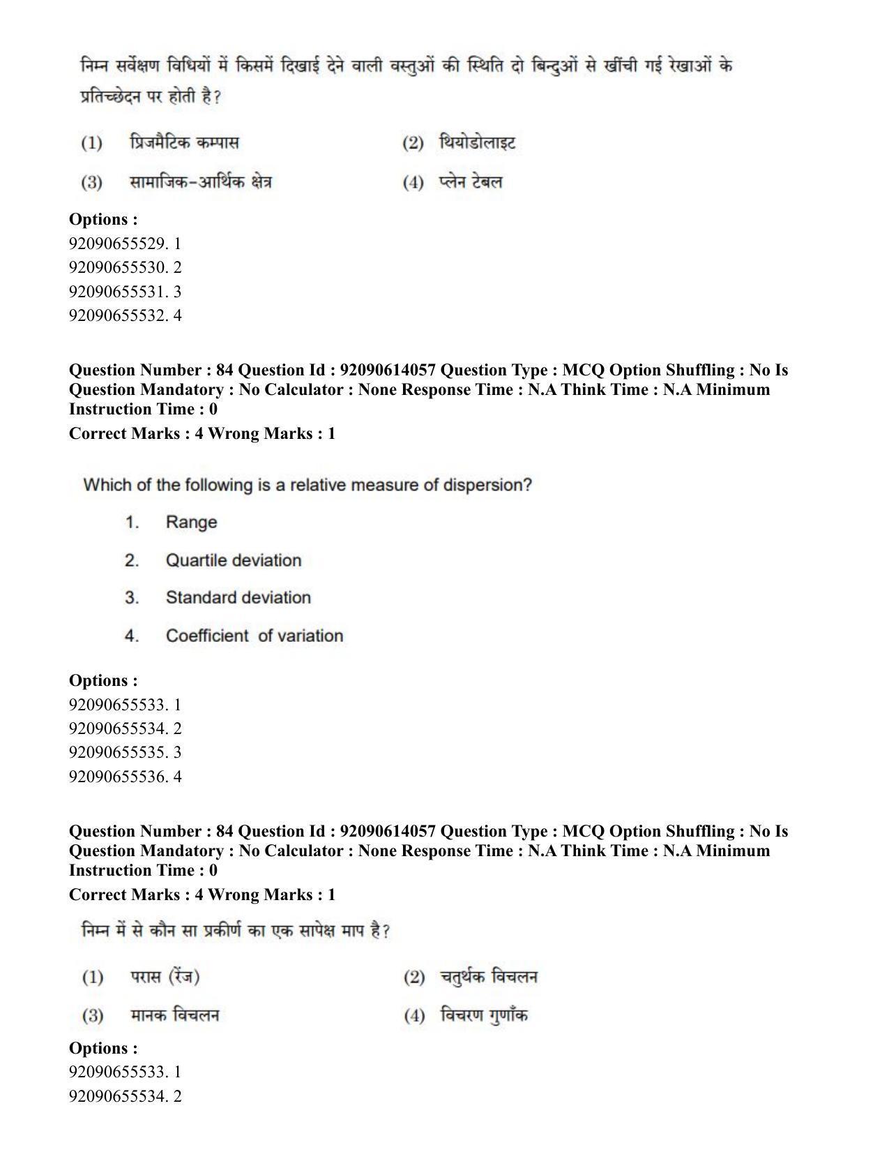 CUET PG 2023: HUQP08 – Geography(Hin)-Shift 2 (12-06-2023) Question Paper - Page 89