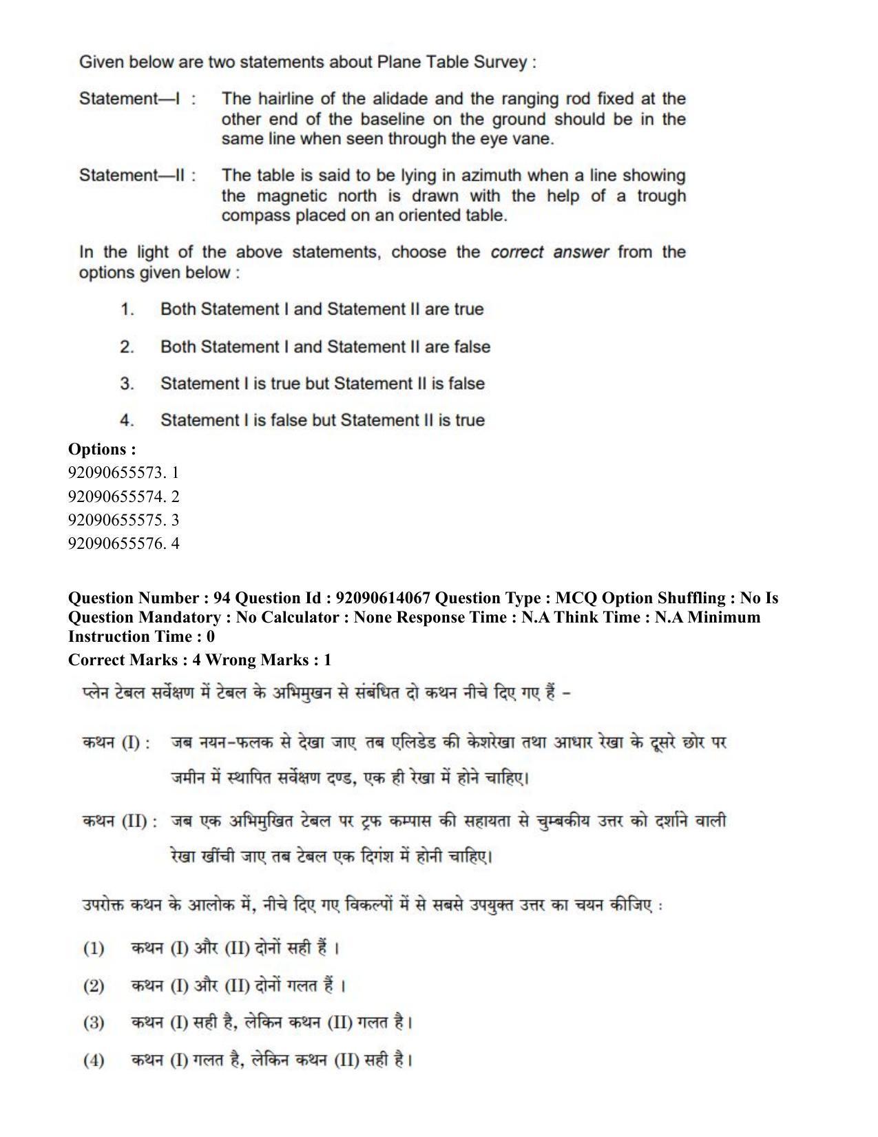 CUET PG 2023: HUQP08 – Geography(Hin)-Shift 2 (12-06-2023) Question Paper - Page 102