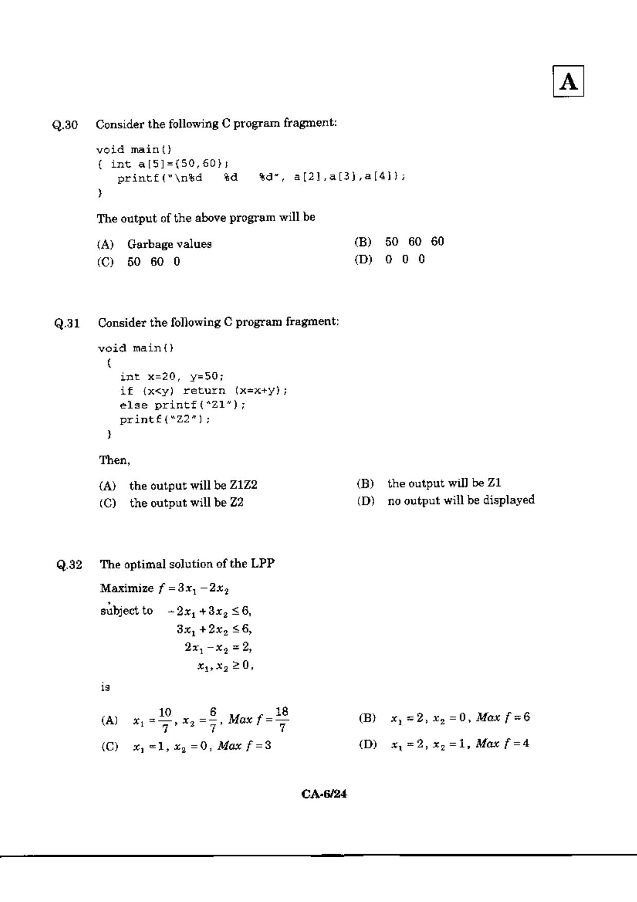 JAM 2010: CA Question Paper - Page 8