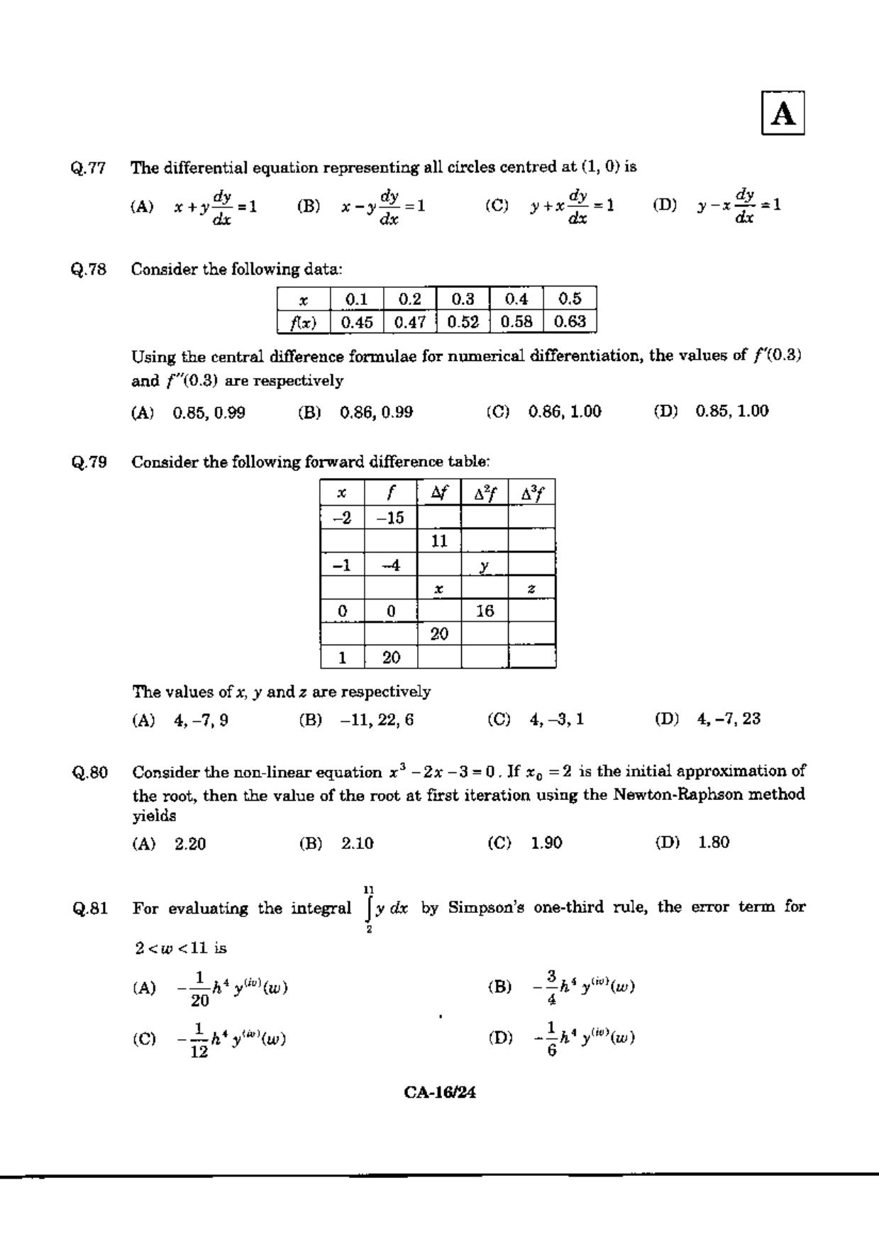 JAM 2010: CA Question Paper - Page 18