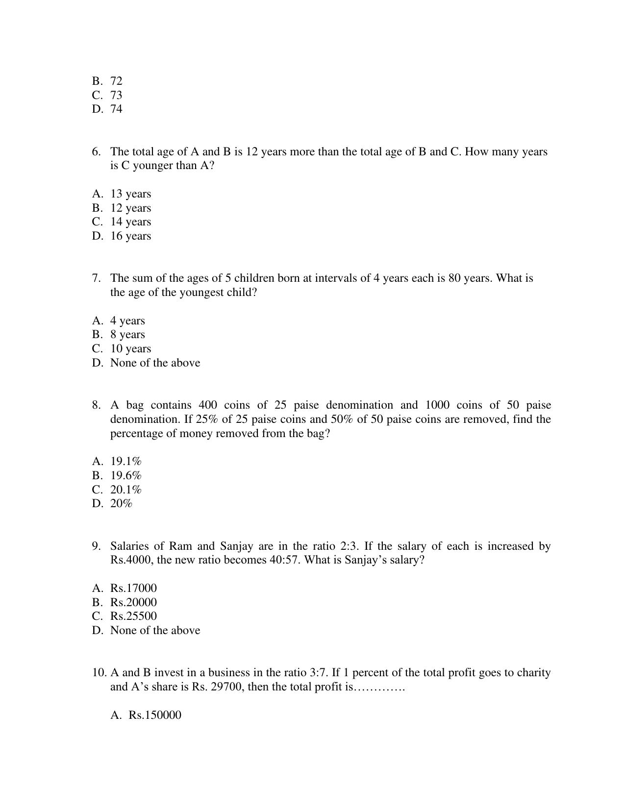 IMU CET MBA Sample Paper - Page 2