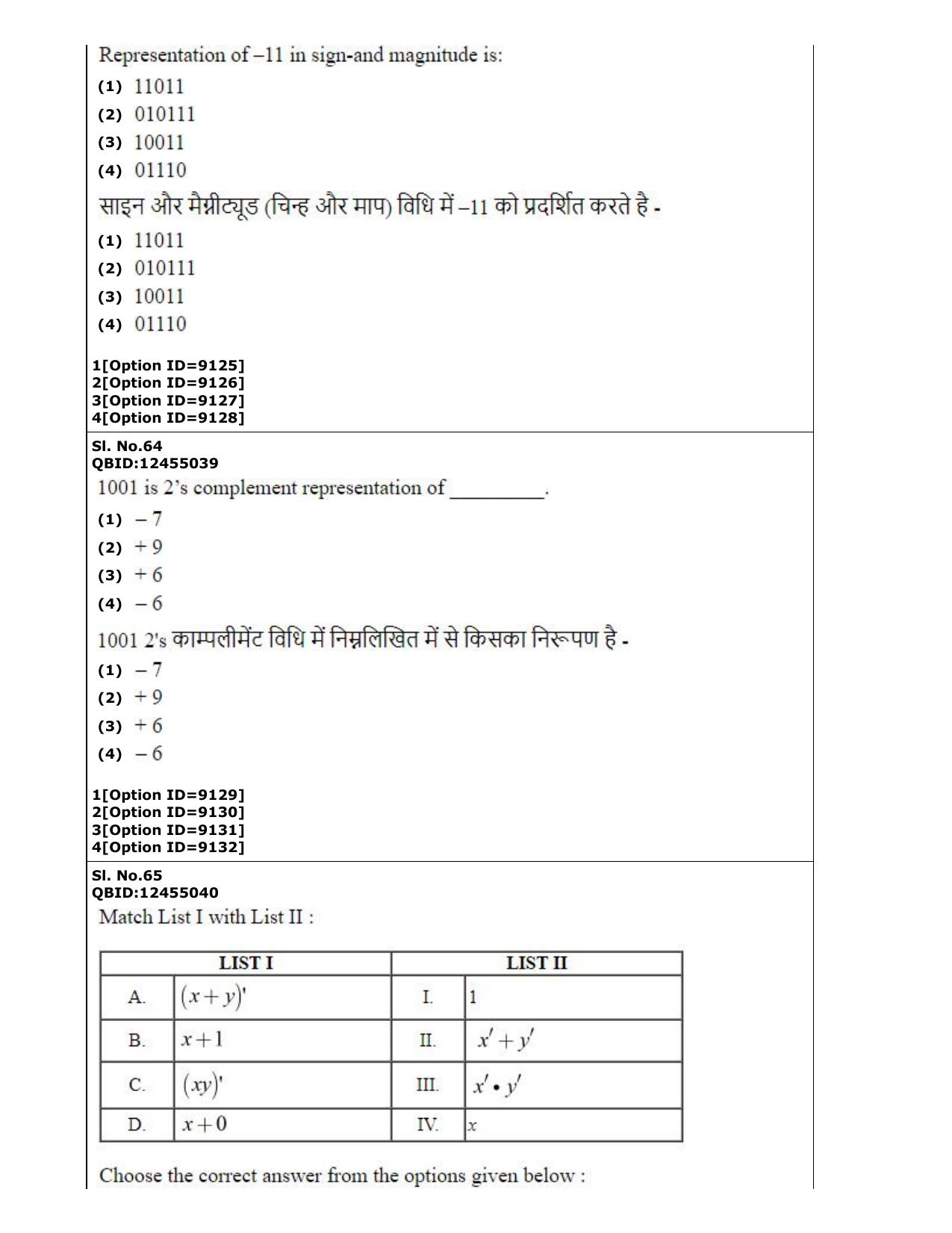 CUET (PG) 2022: PGQP-26 Computer Science and Information Technology (3-09-2022) Question Paper - Page 37