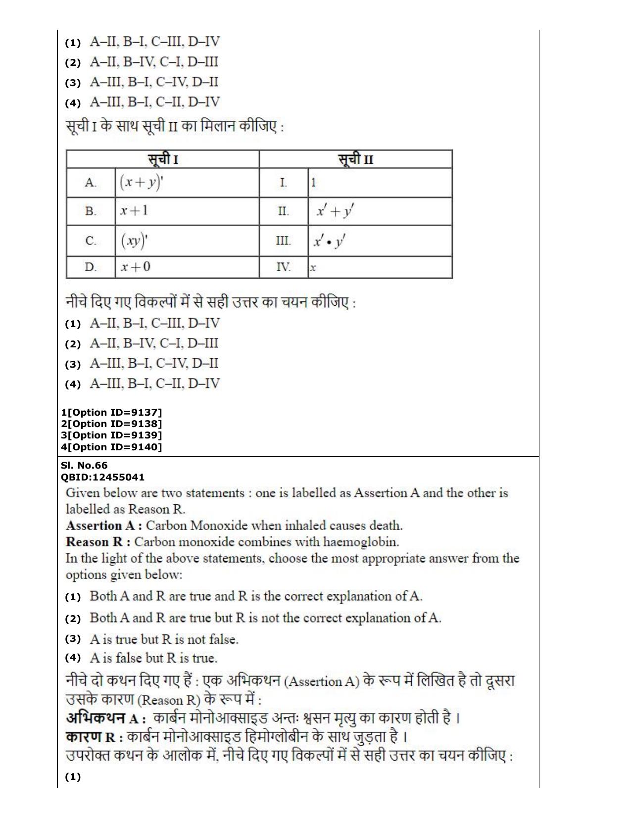 CUET (PG) 2022: PGQP-26 Computer Science and Information Technology (3-09-2022) Question Paper - Page 38