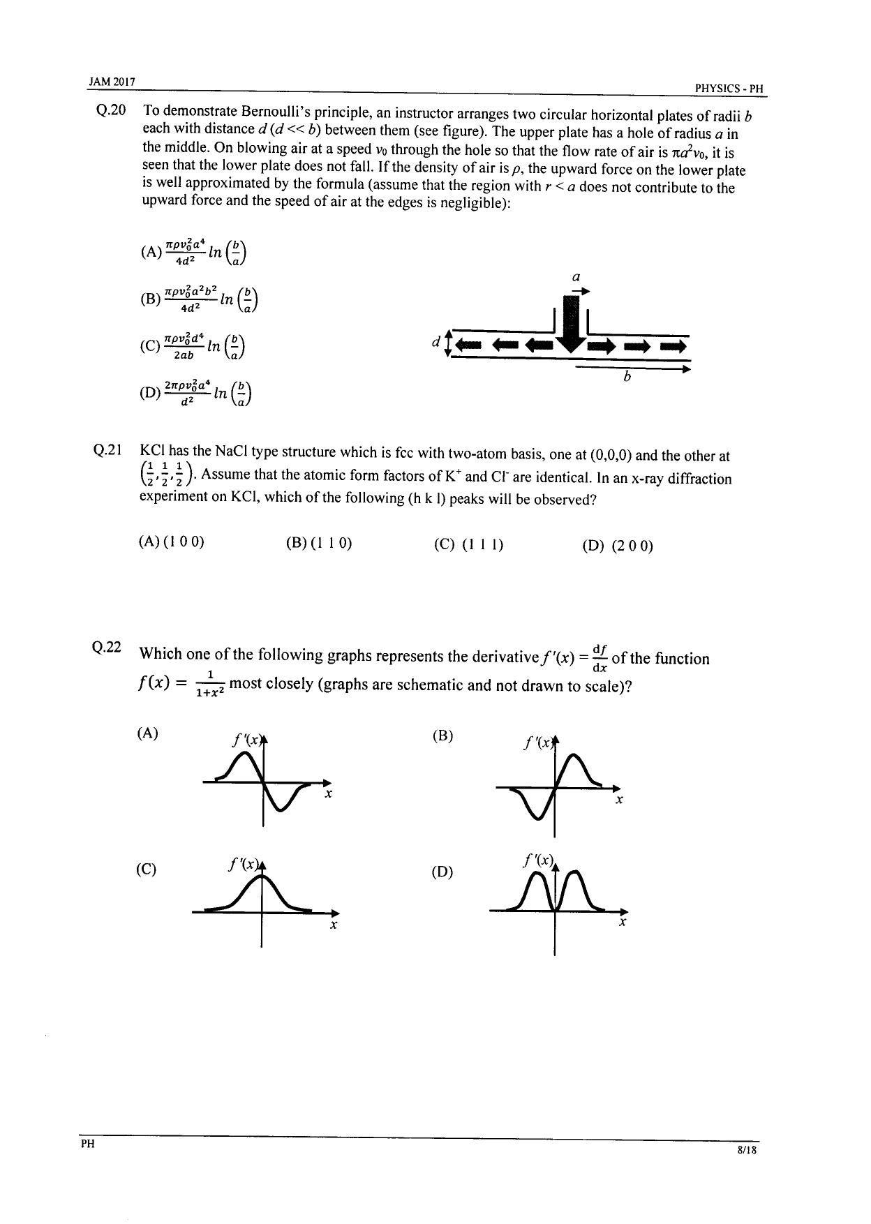 JAM 2017: PH Question Paper - Page 8