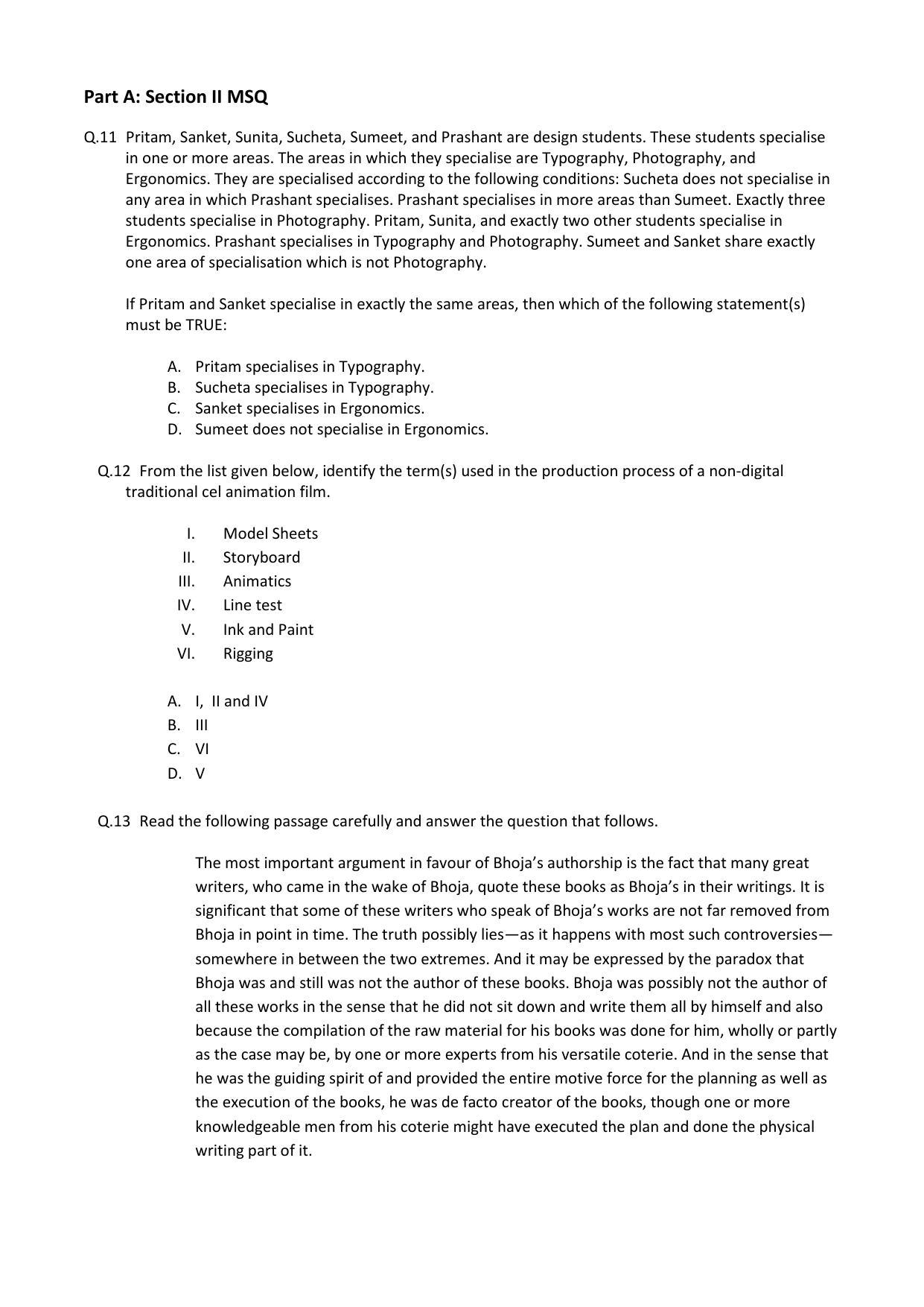 CEED 2016 Question Paper - Page 6