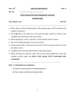 Haryana Board Class 12 OSS English Code B Sample Papers