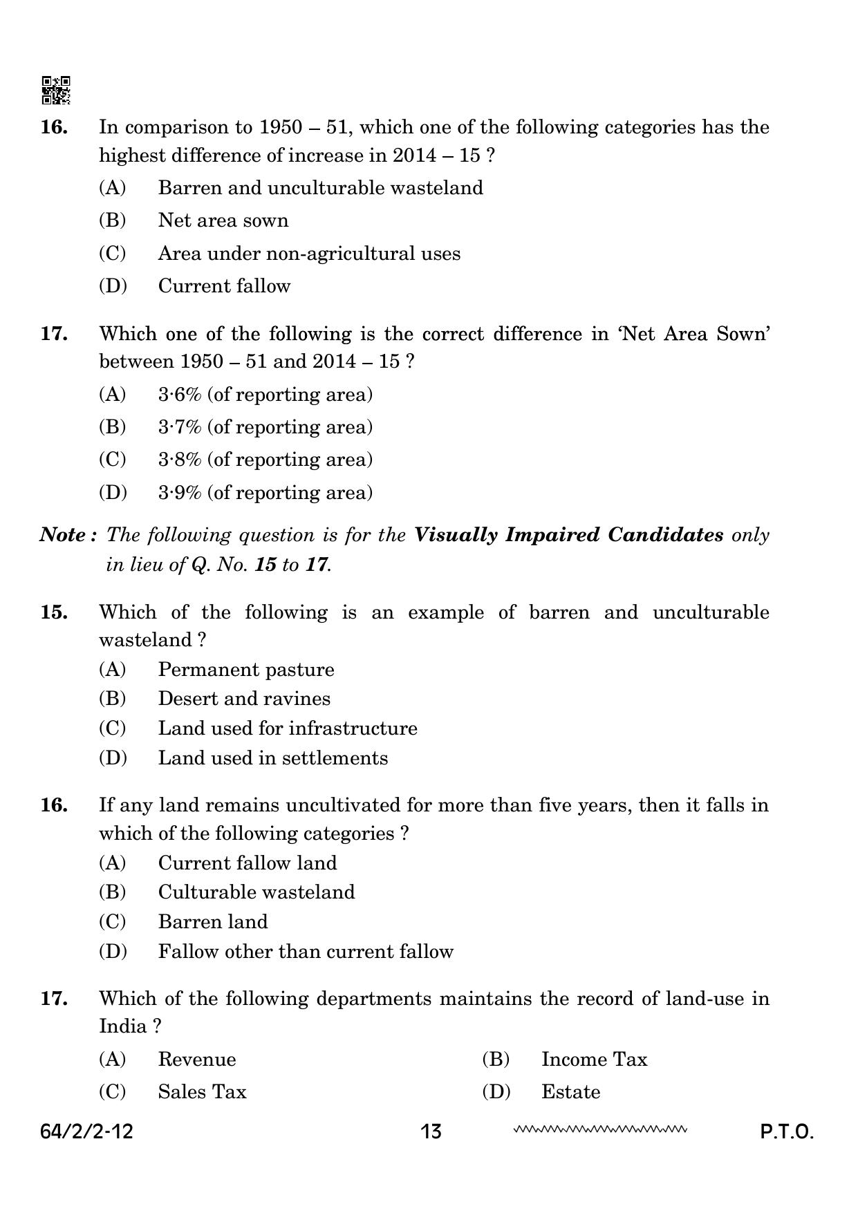 CBSE Class 12 64-2-2 Geography 2024 Question Paper - Page 13