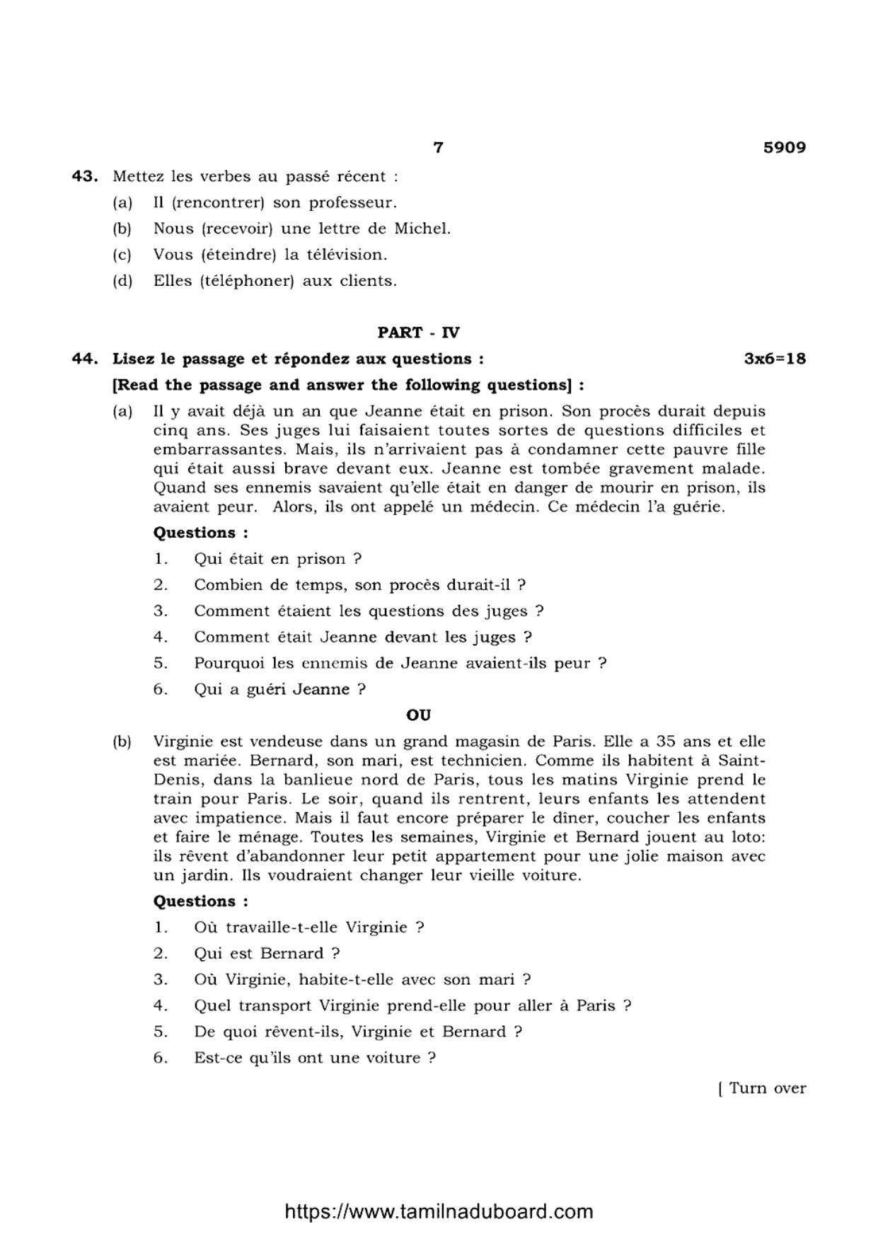 TN Class 12 French 5909 Question Papers 2022 - Page 7