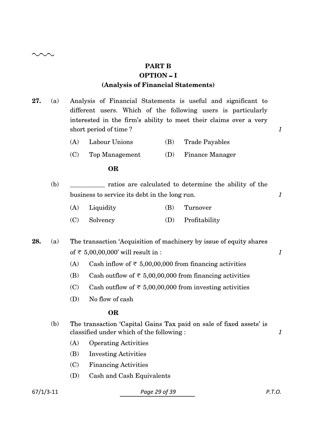 CBSE Class 12 67-1-3 Accountancy 2024 Question Paper - Page 29