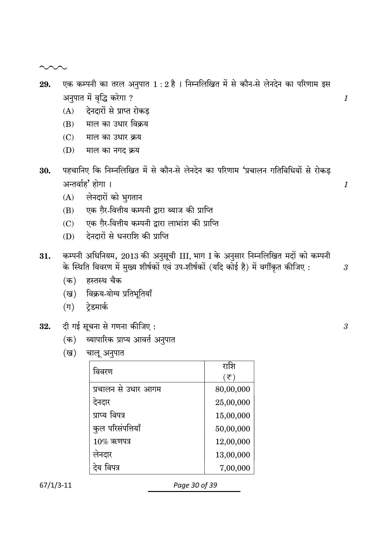 CBSE Class 12 67-1-3 Accountancy 2024 Question Paper - Page 30