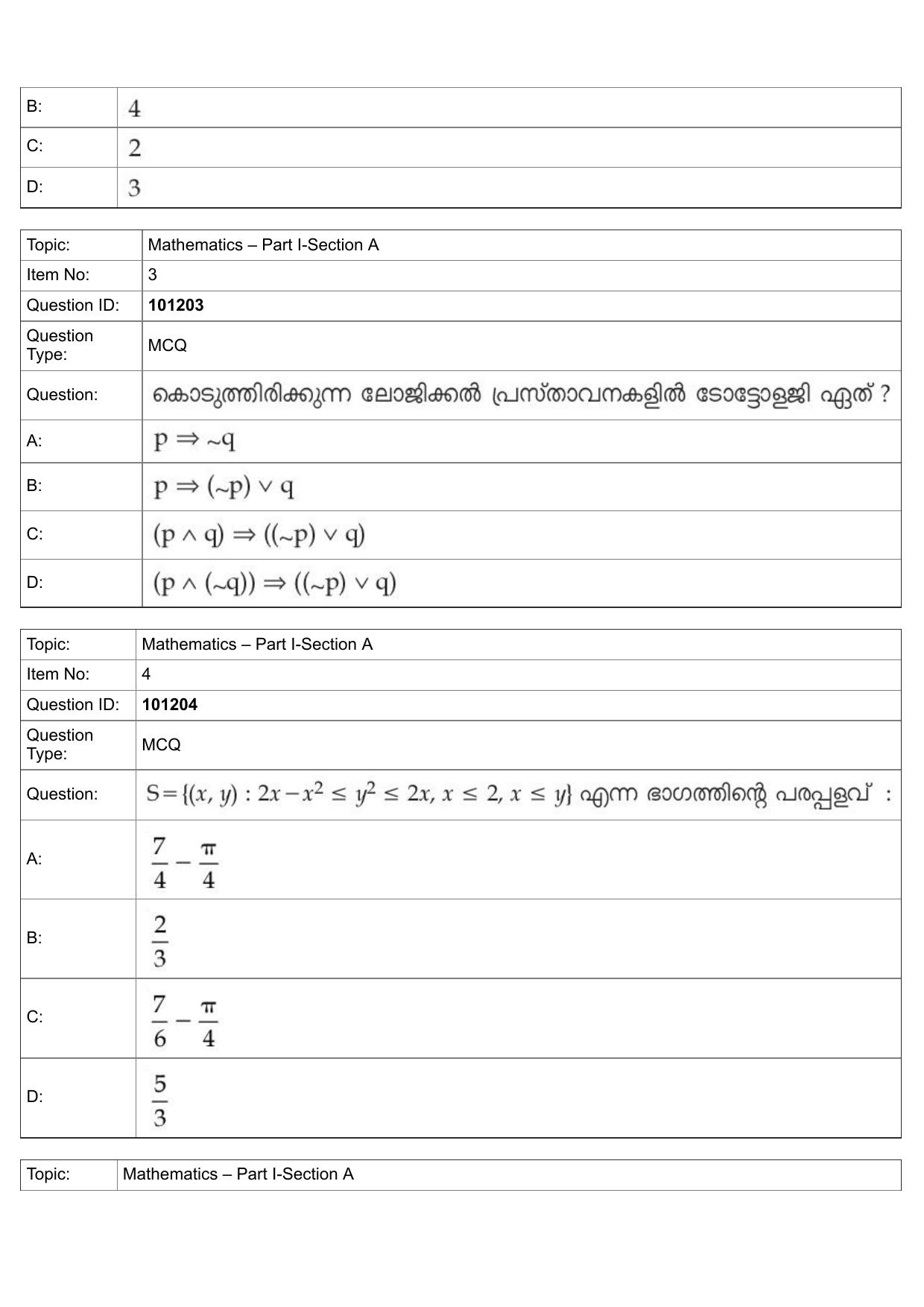 JEE Mains 2022: B.Arch Malayalam (Shift 1) 30-07-2022 Question Paper - Page 2