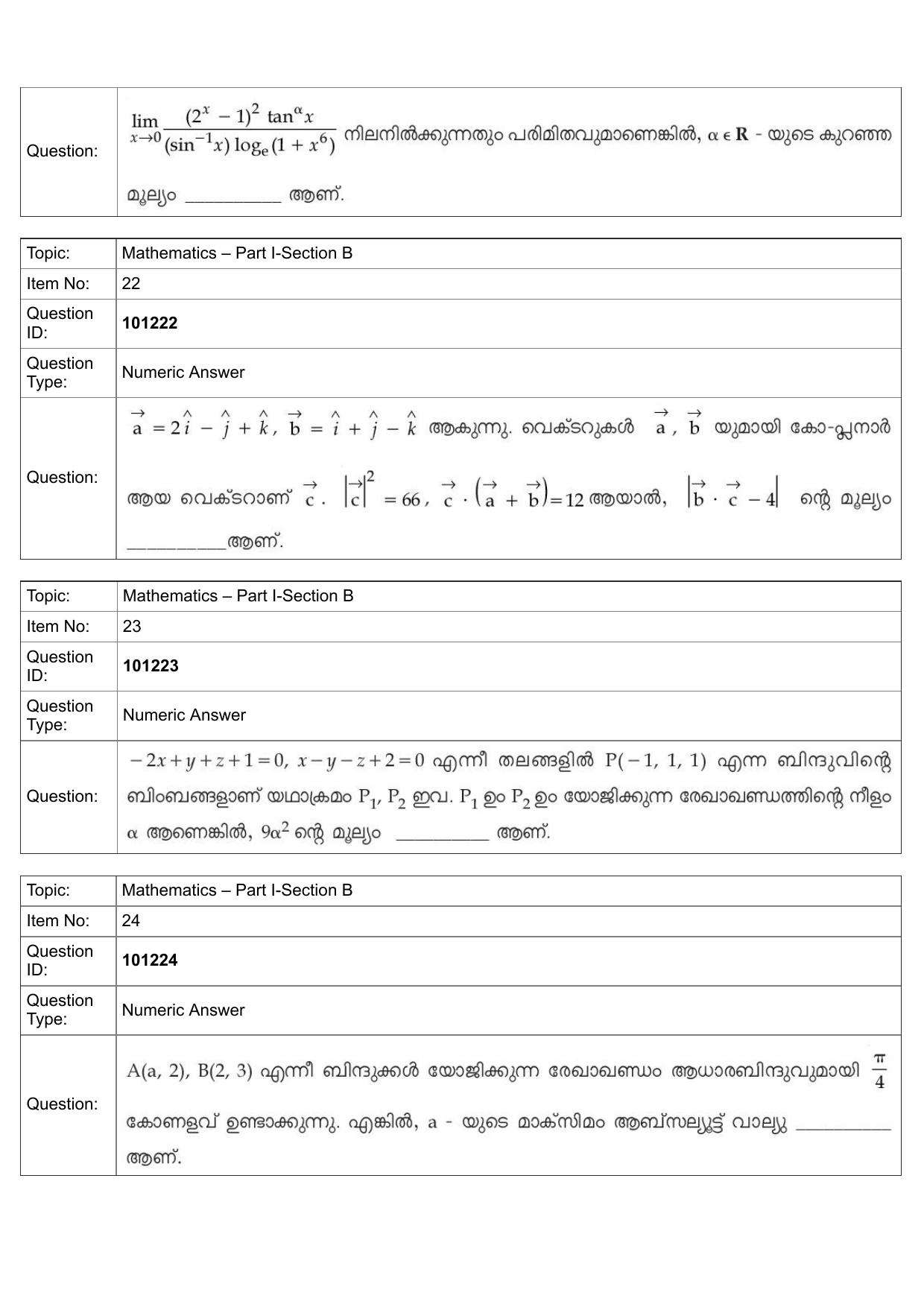JEE Mains 2022: B.Arch Malayalam (Shift 1) 30-07-2022 Question Paper - Page 11